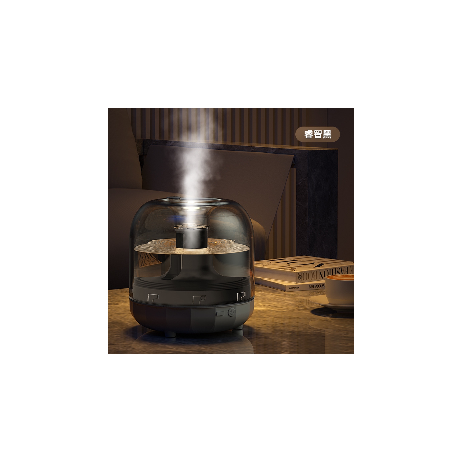 Humidificateur à vaporiser Petite chambre à domicile atomiseur bureau humidificateur de bureau bureau - noir