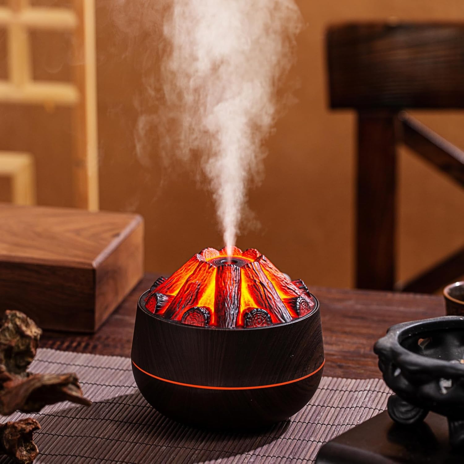Atmosphere Night Light Humidifier Simulation Charcoal Fire Humidifier USB Atomizing Flame Humidifier