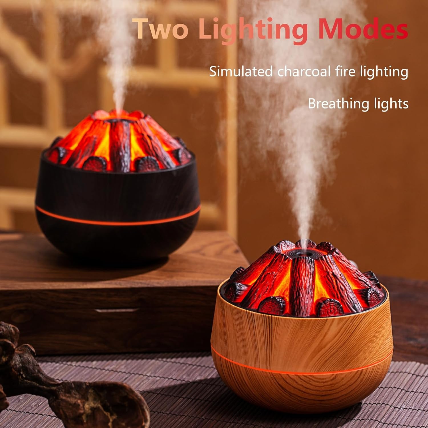Atmosphere Night Light Humidifier Simulation Charcoal Fire Humidifier USB Atomizing Flame Humidifier
