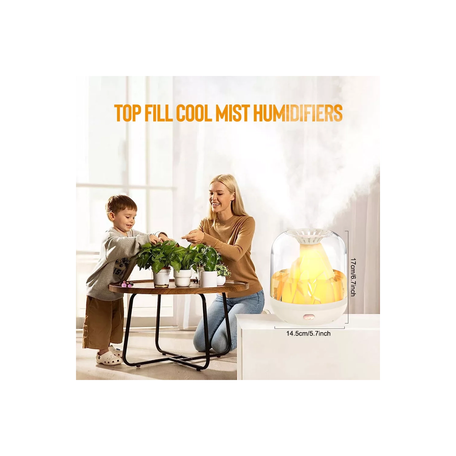 Flame humidifier household bedroom silent small desktop large capacity single spray
