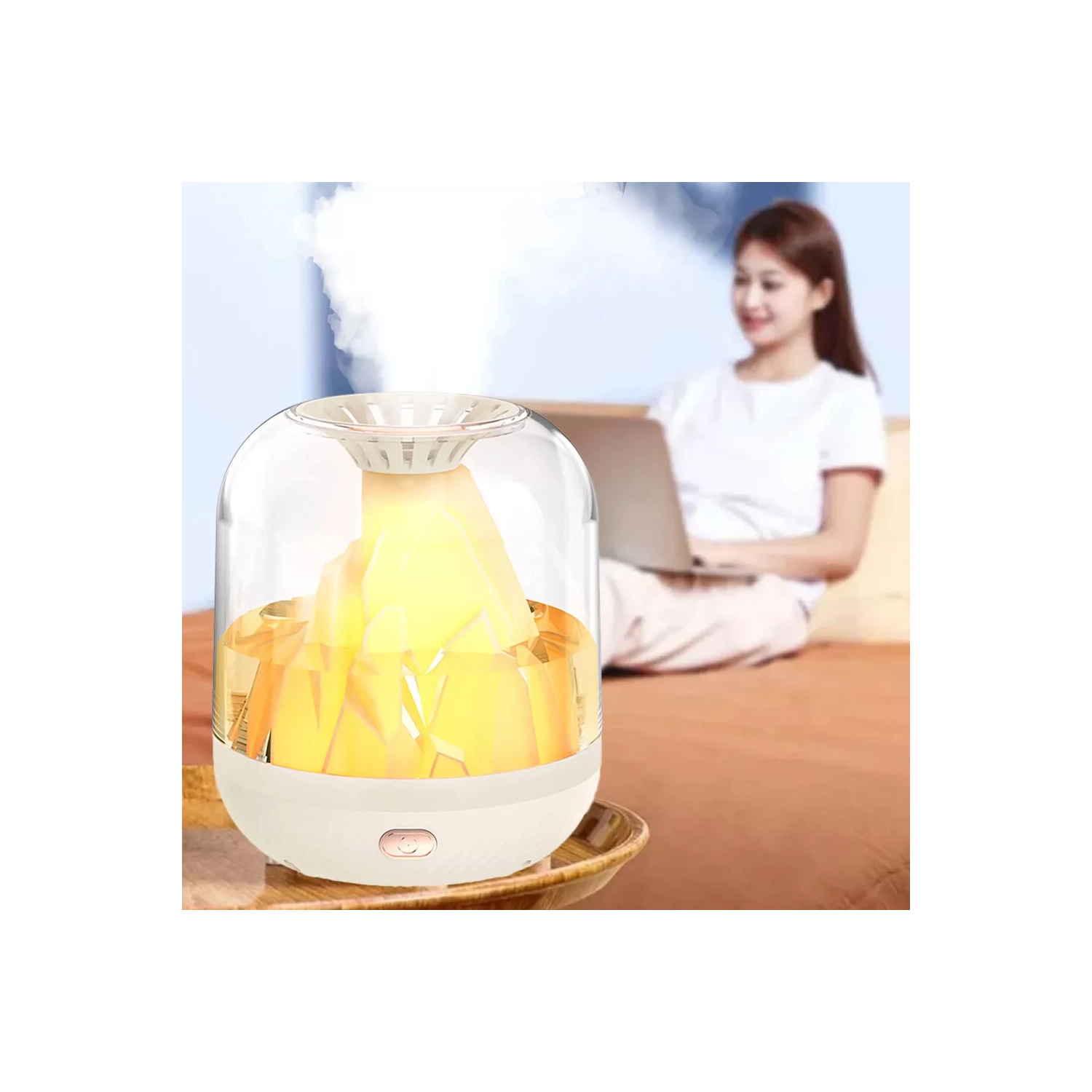 Flame humidifier household bedroom silent small desktop large capacity single spray