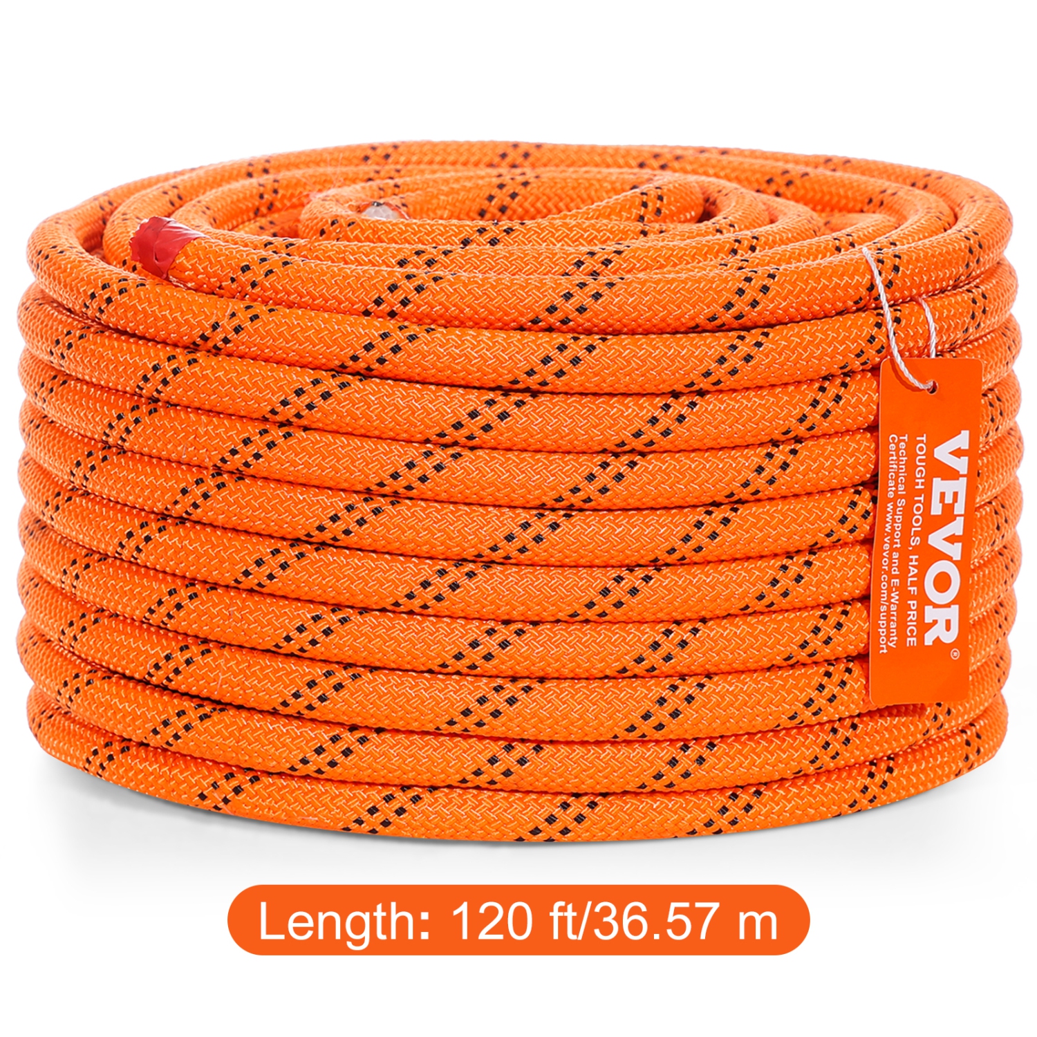 VEVOR 1/2 inch by 120 feet Dual Twisted Polyester Cord, 48-Strand, 8000 LBS Tensile Strength, Multi-Use Rope for Arborist Activities, Hiking,