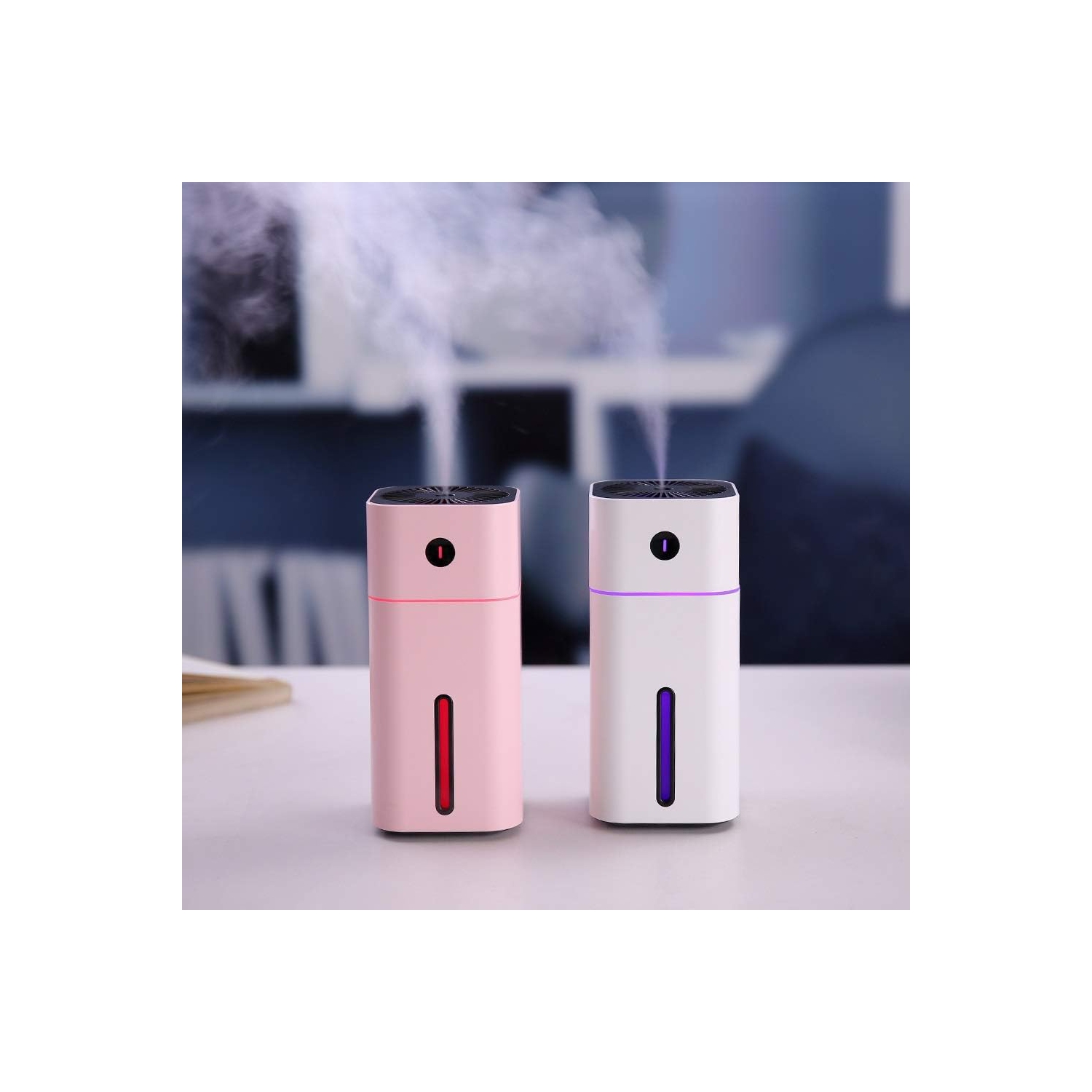 Air Humidifier 180ML Mini Ultrasonic Aromatherapy Humidifier with LED Night Light Car Atomizer Air Purifier - pink