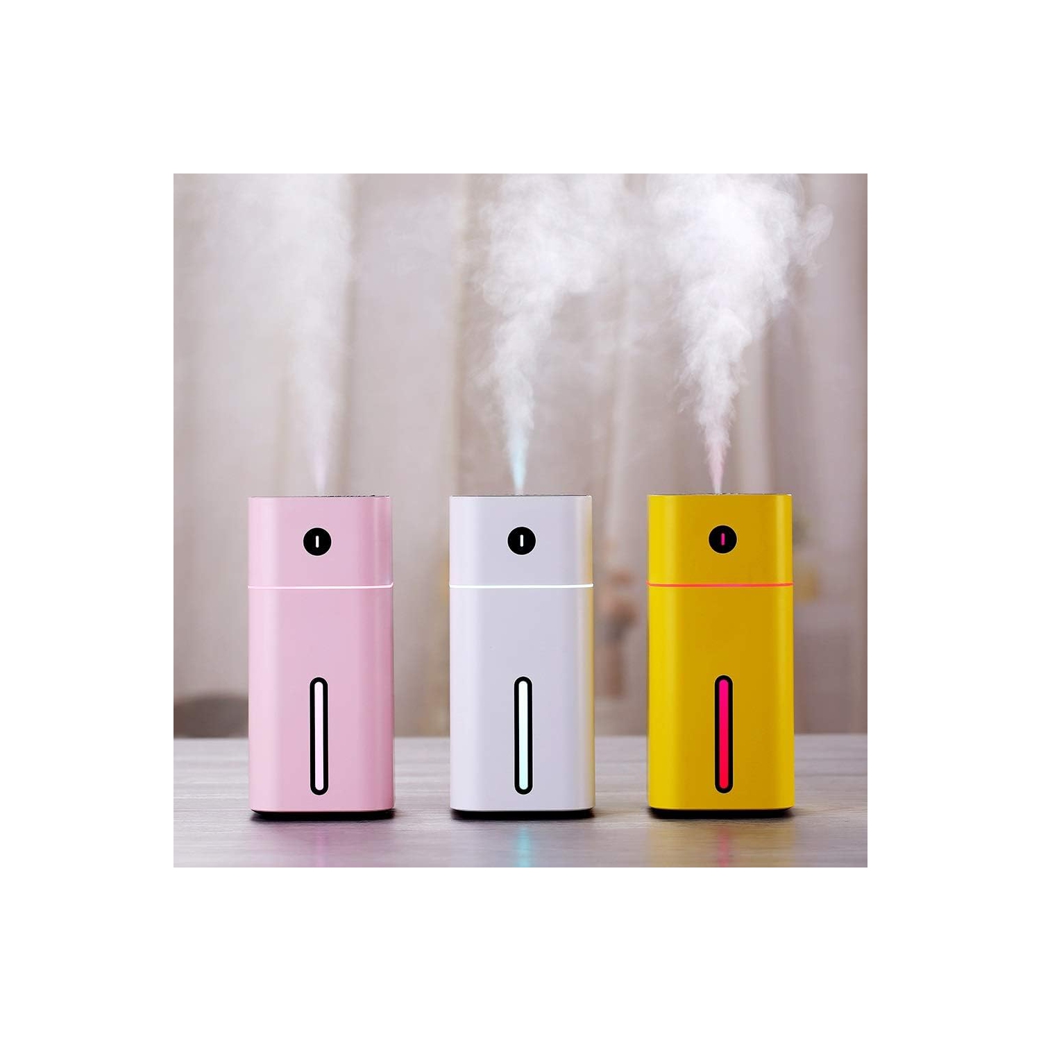 Air Humidifier 180ML Mini Ultrasonic Aromatherapy Humidifier with LED Night Light Car Atomizer Air Purifier - pink