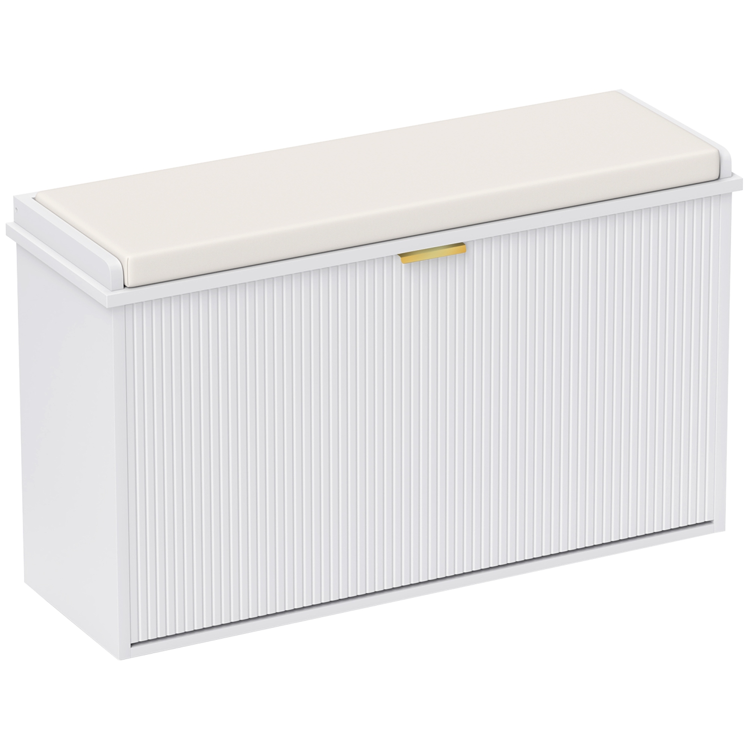 Banc à chaussures de HOMCOM avec coussin de siège rembourré et tiroir rabattable, banc d'entrée pouvant accueillir jusqu'à 265&nbsp;lb,