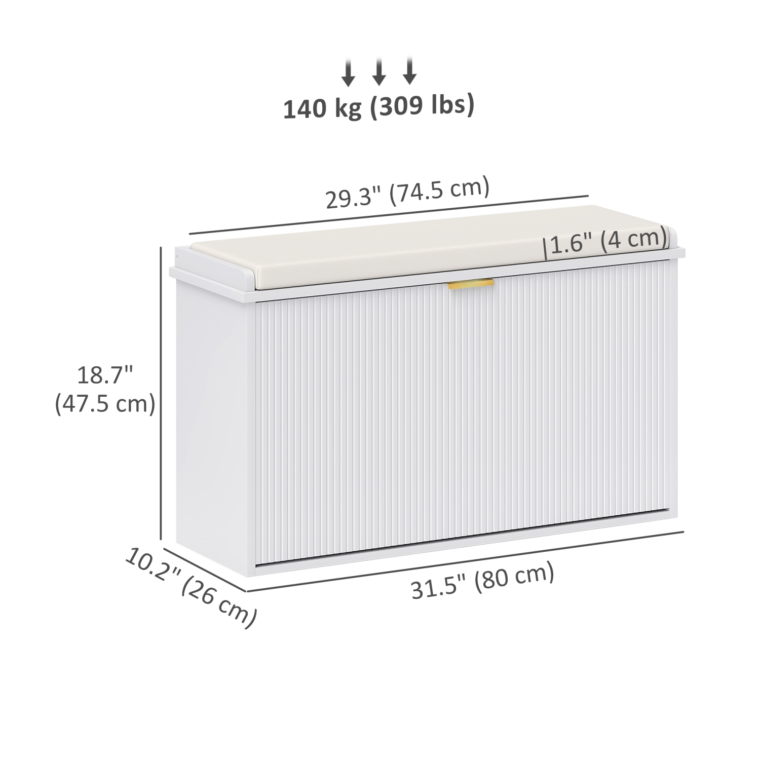 Banc à chaussures de HOMCOM avec coussin de siège rembourré et tiroir rabattable, banc d'entrée pouvant accueillir jusqu'à 265 lb,