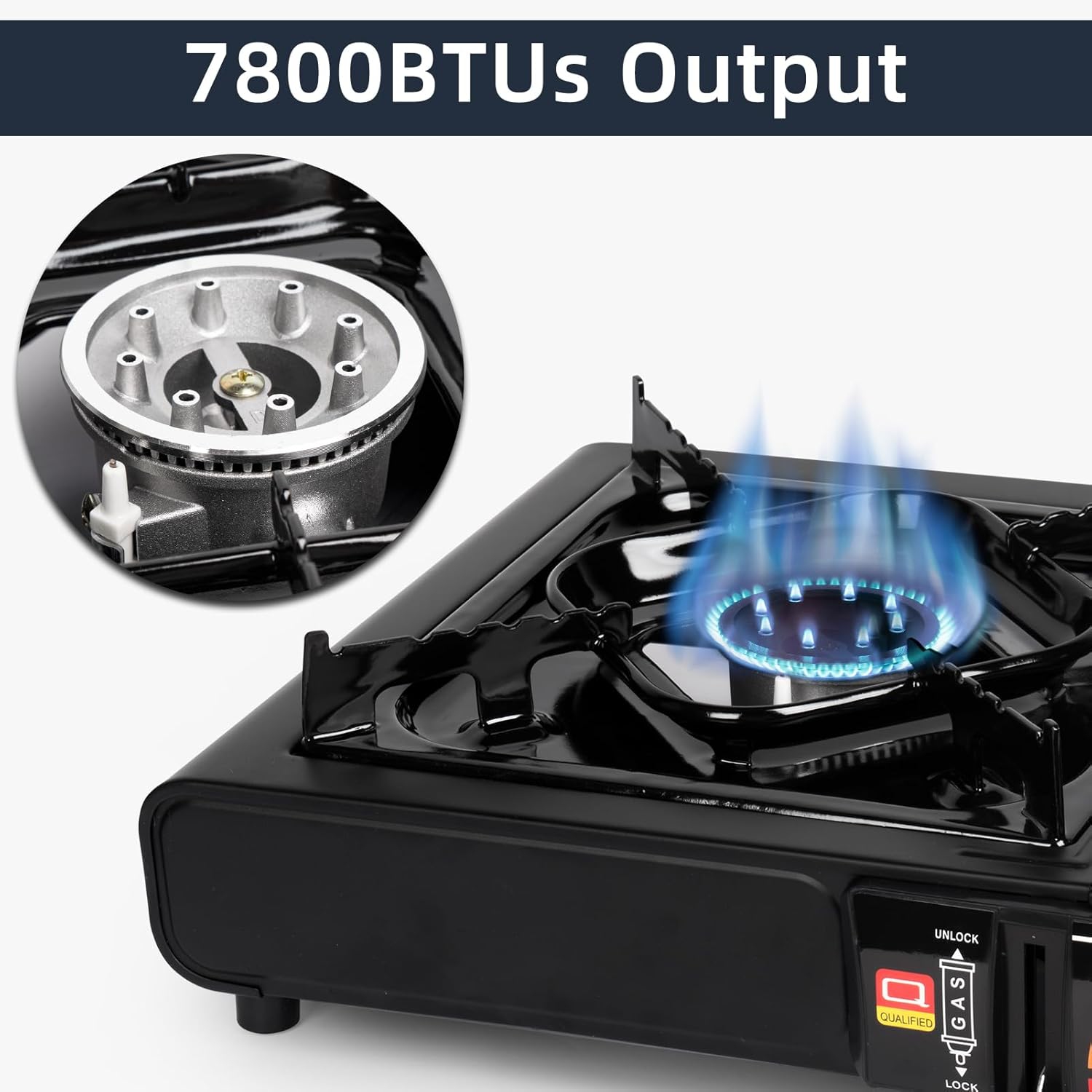 Dual Fuel Stove with Butane & Propane Compatibility, Portable Camping Stove for Outdoor Cooking, Propane Adapter Hose and Carrying Case