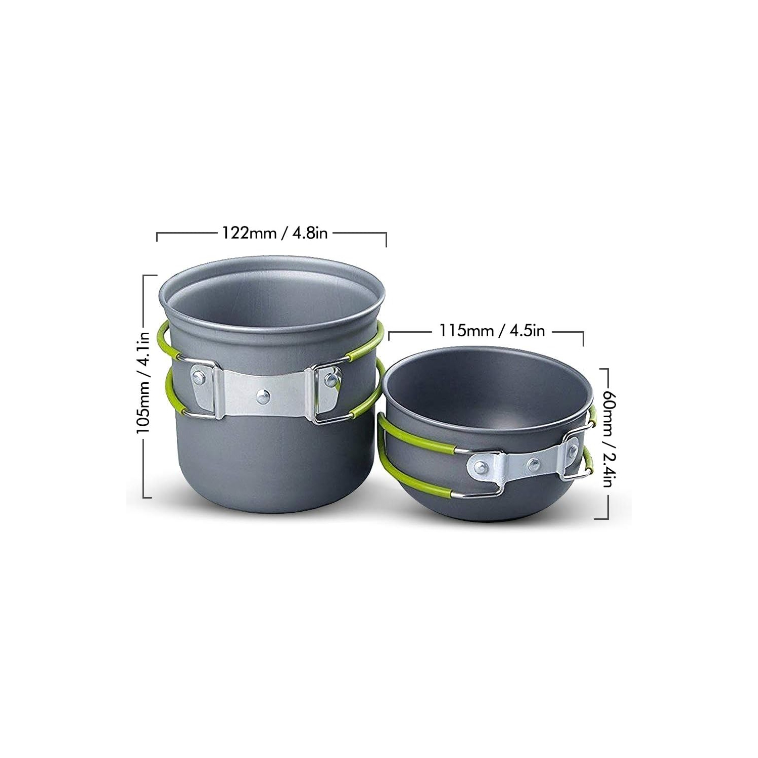 Outdoor Camping Cookware Backpacking Bowl Pot+ Mini Canister 2 pieces set Stove Burner Foldable