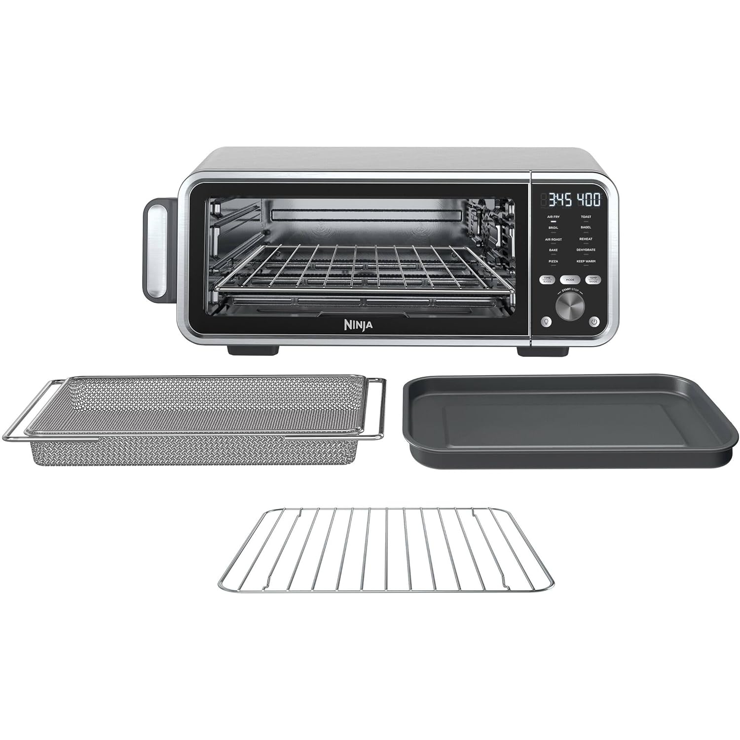 Refurbished - Ninja FT205CO 10-in-1 Digital Air Fry Oven with Extra Large Capacity, Extended Height, Stainless Steel Body, and Temperature Control