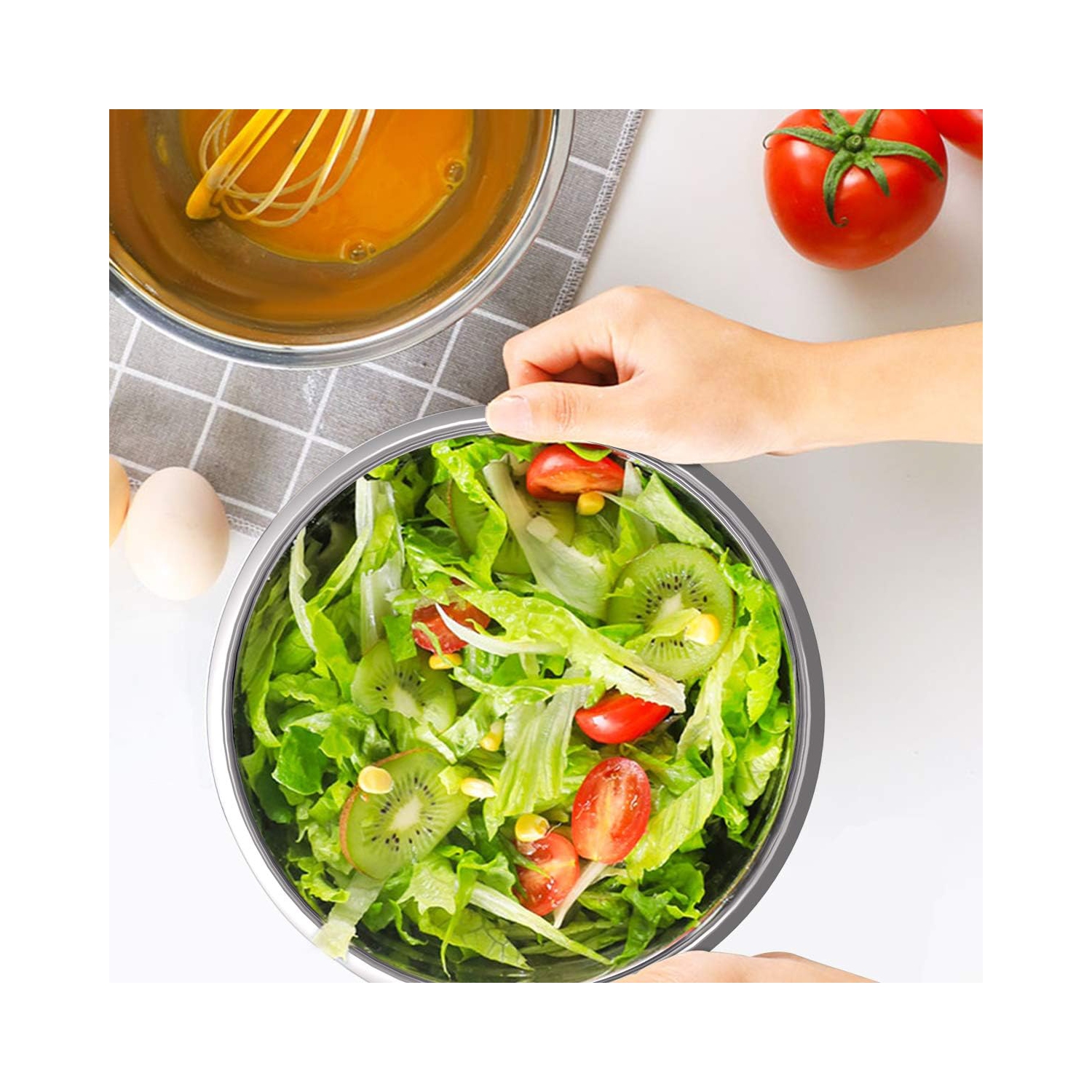 Bols à mélanger avec couvercles hermétiques de Wildone - Argenté