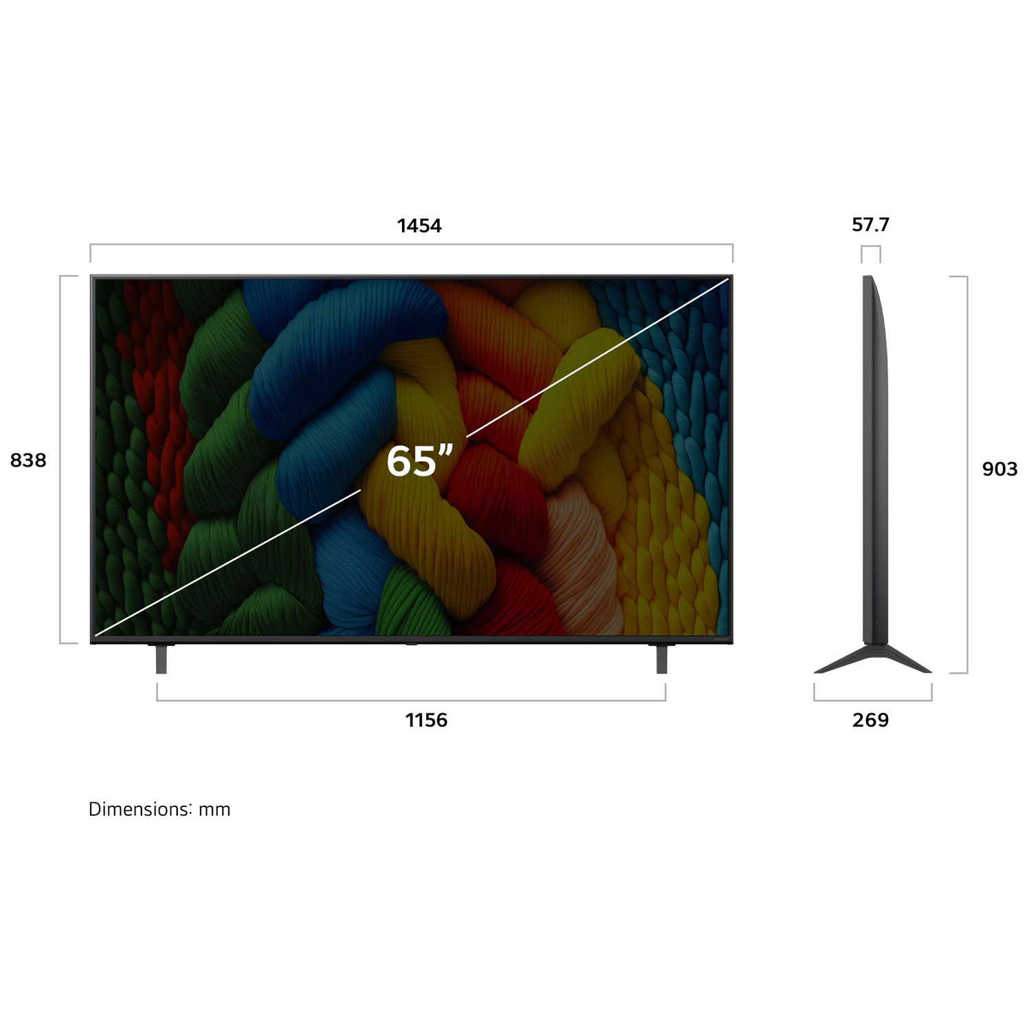 LG 65" NANO80AUA Series NanoCell AI NANO80 4K UHD HDR LED Smart TV - 2025