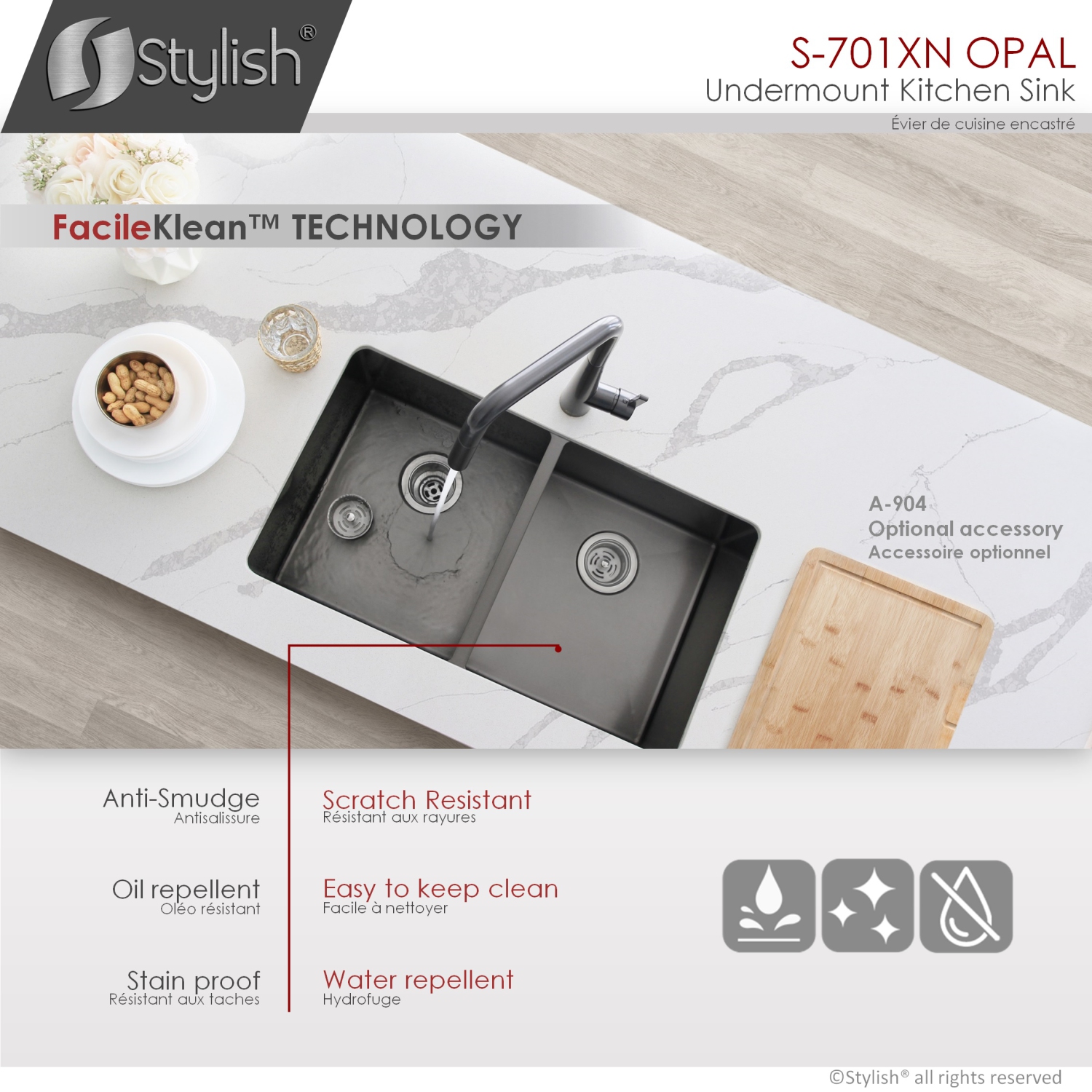 32 inch Graphite Black Double Bowl Undermount Stainless Steel Kitchen Sink with Grids and Basket Strainers S-701XN