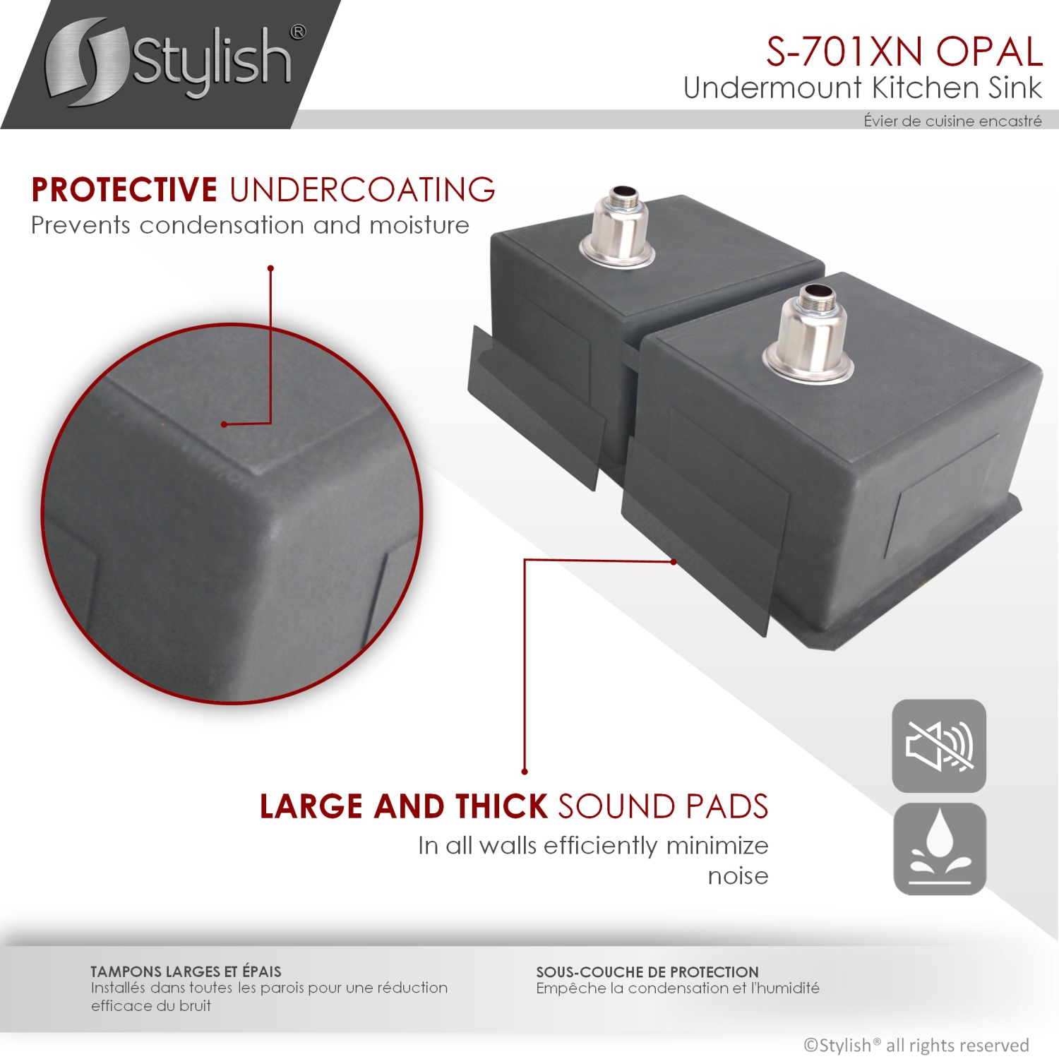 32 inch Graphite Black Double Bowl Undermount Stainless Steel Kitchen Sink with Grids and Basket Strainers S-701XN