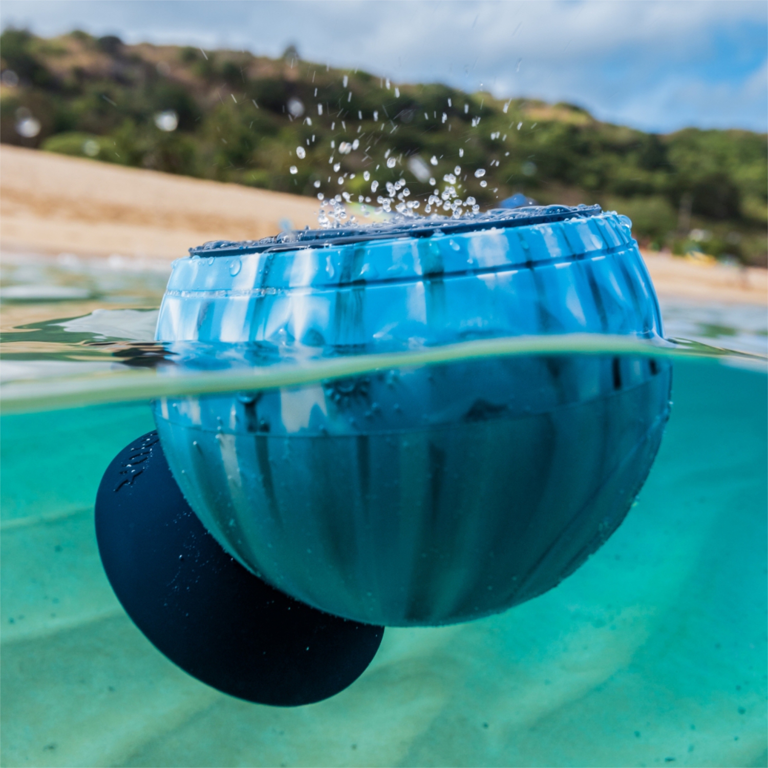 Speaqua - Barnacle X Portable Waterproof Bluetooth Speaker with Built in Storage - Tidal Blue