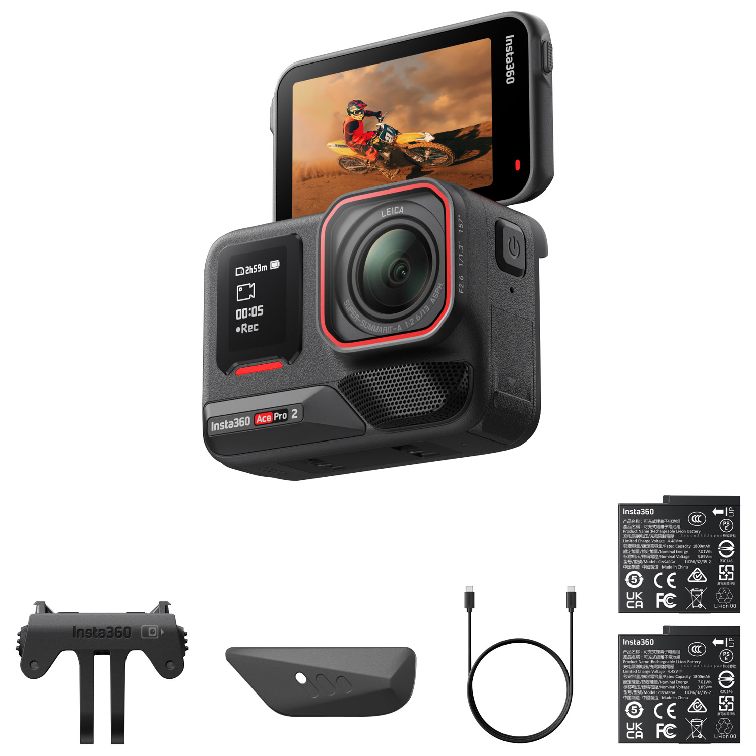 Insta360 Ace Pro 2 Dual Battery Bundle 8K Waterproof Action Camera