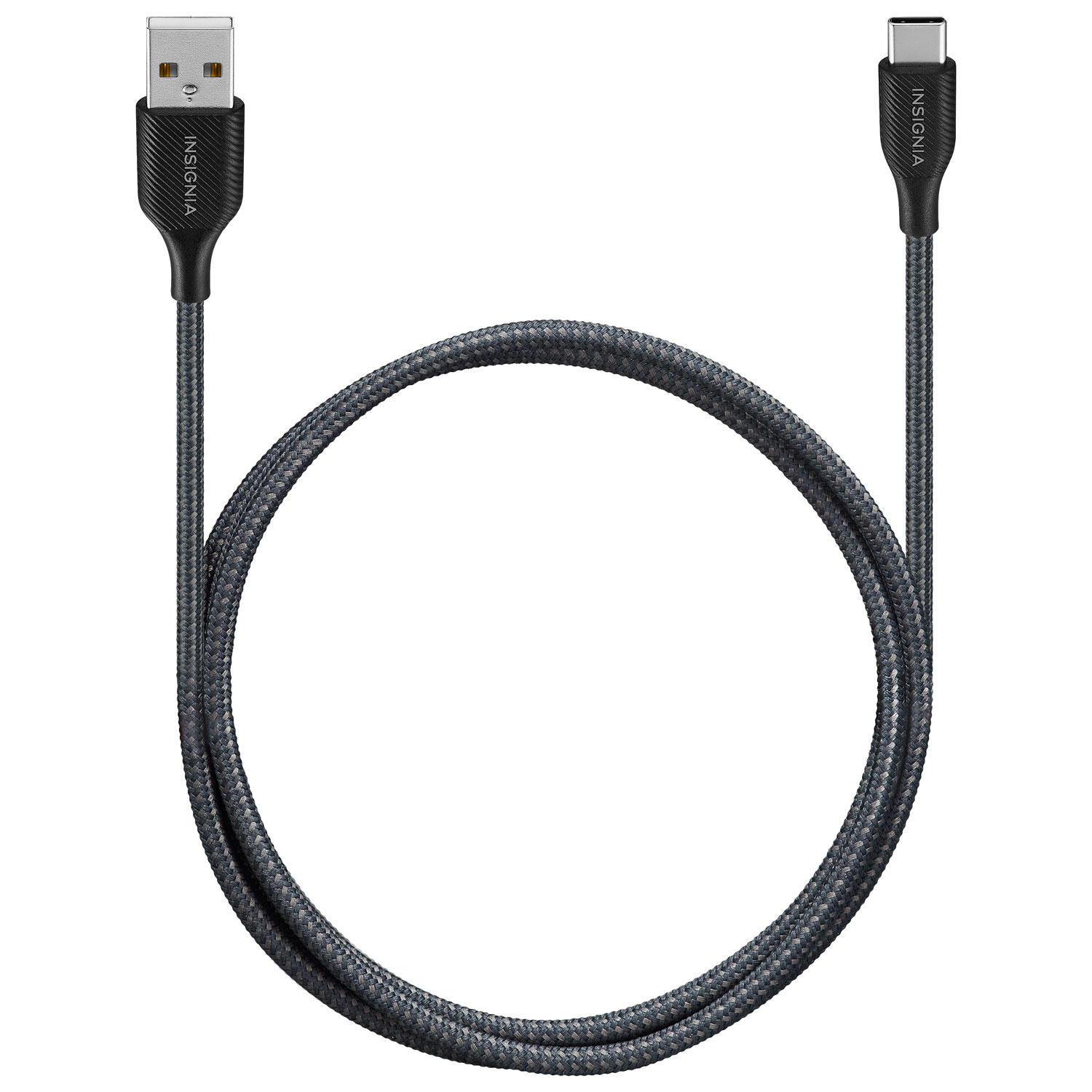 Câbles tissés USB-C à USB-A de 3 m/1,8 m/1,2 m d'Insignia - Paquet de 3 - Anthracite - Exclusivité Best Buy