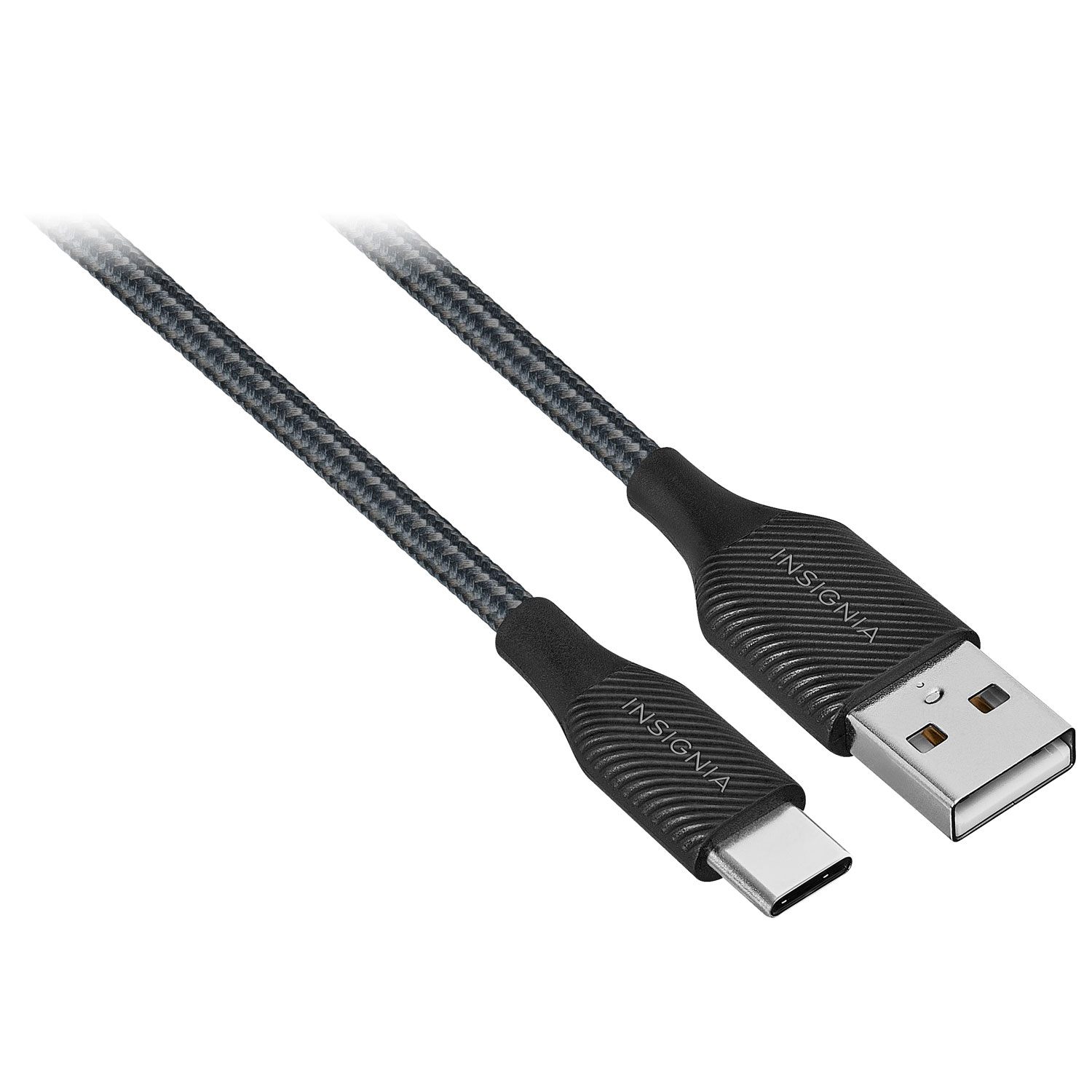 Câble tissé USB-C à USB-A de 1,2 m d'Insignia (NS-MCA421C2-C) - Paquet de 2 - Anthracite - Exclusivité Best Buy