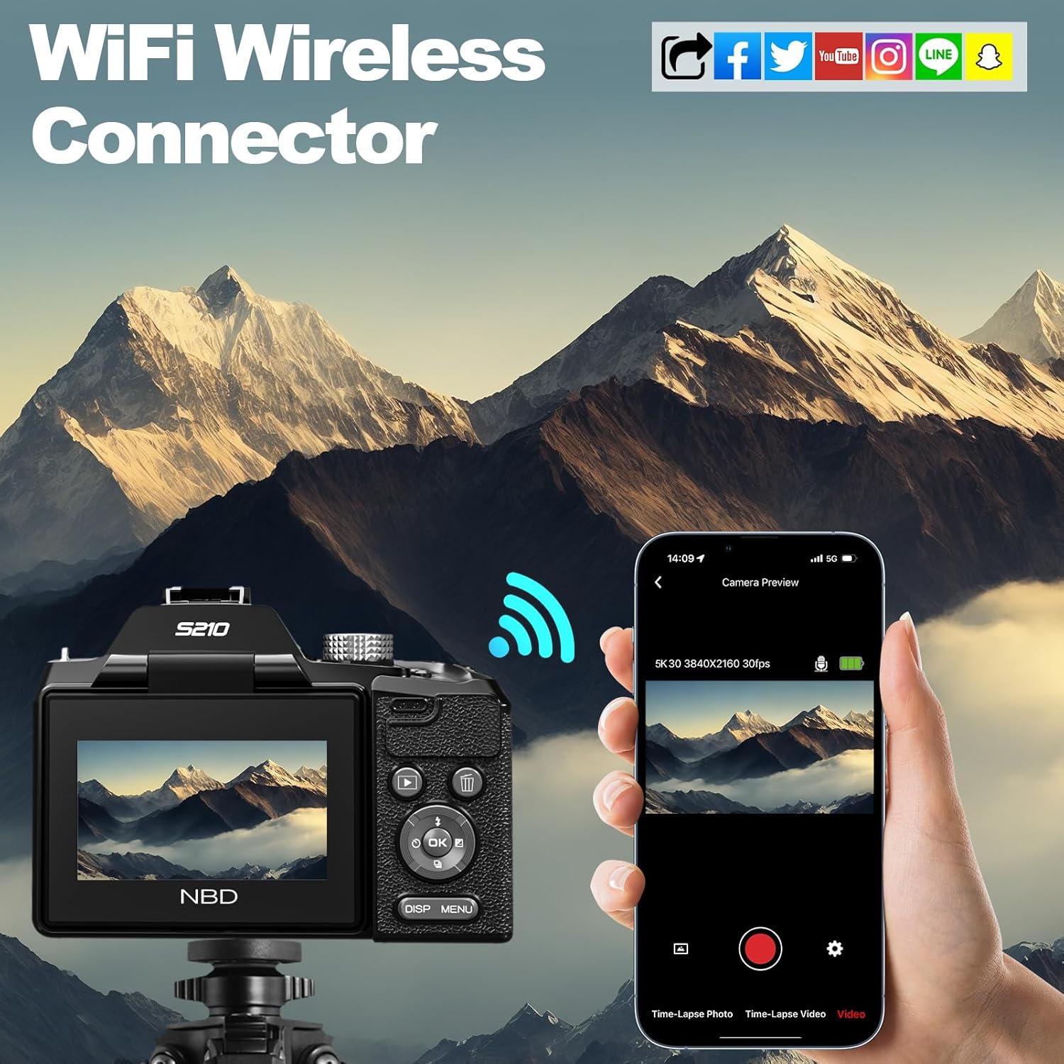 NBD 64MP Digital Cameras for Photography,4K Point and Shoot Camera,16X Zoom Compact Travel Cameras, Auto Focus for Beginners Teens Kids and Lover