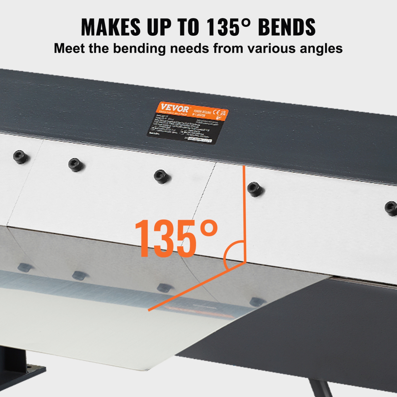 VEVOR 24-Inch Box and Pan Brake, 0-130 Degrees Sheet Metal Bending Brake, Metal Bender with 20 Gauge Low Carbon Steel 14 Gauge Aluminum Capacity, 5
