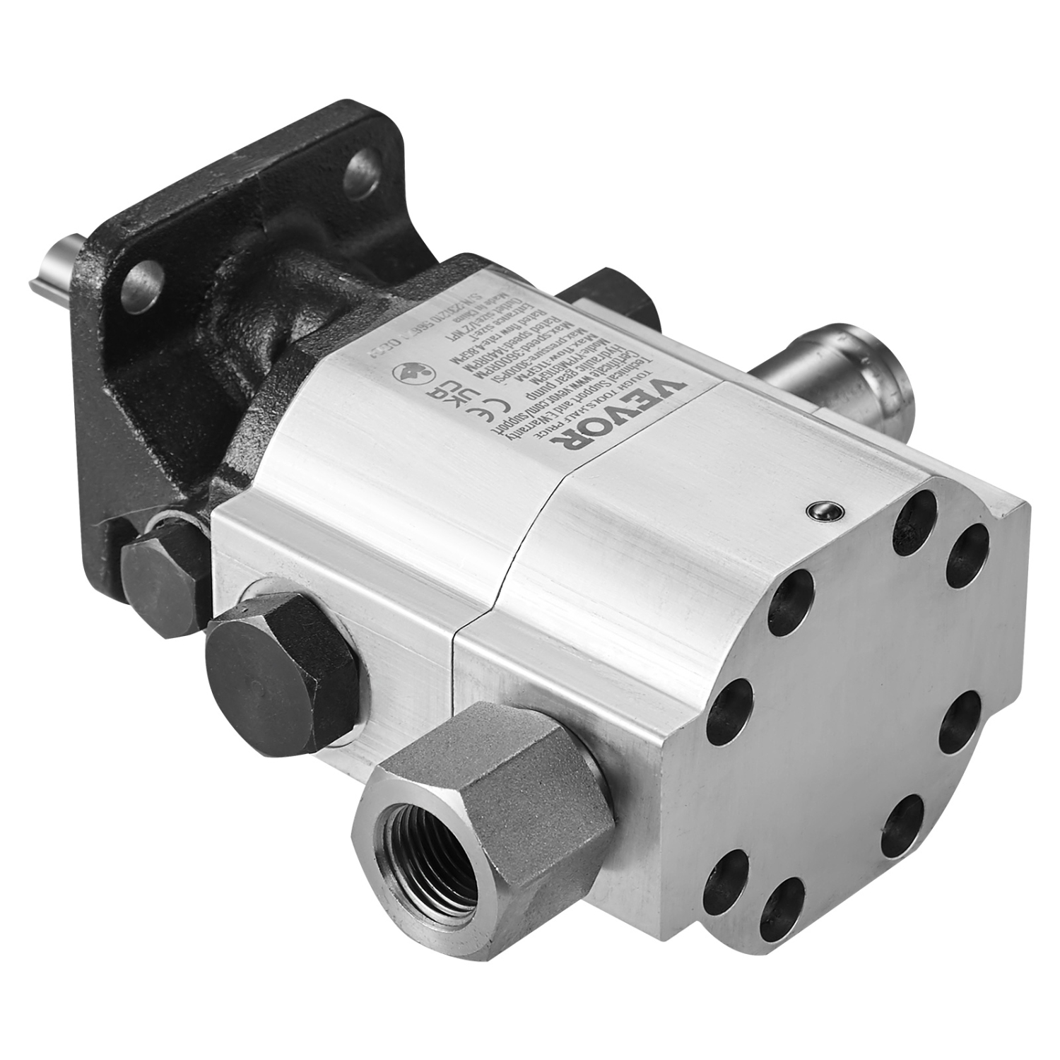 VEVOR 11GPM Hydraulic Log Splitter Pump, 2 Stage 3000PSI Wood Log Splitter Pump,1'' Inlet 1/2'' NPT Outlet 3600 RPM Hydraulic Gear Pump, for Engine