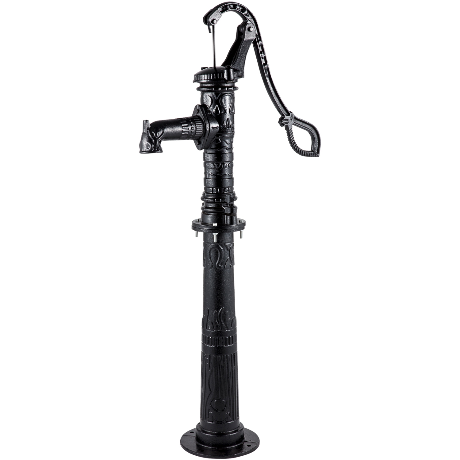 VEVOR 15.7 x 9.4 x 53.1 inch Hand Water Pump with Stand, Pitcher Pump & 26 inch Pump Stand with Pre-set 1/2" Holes for Easy Installation, Rustic Cast