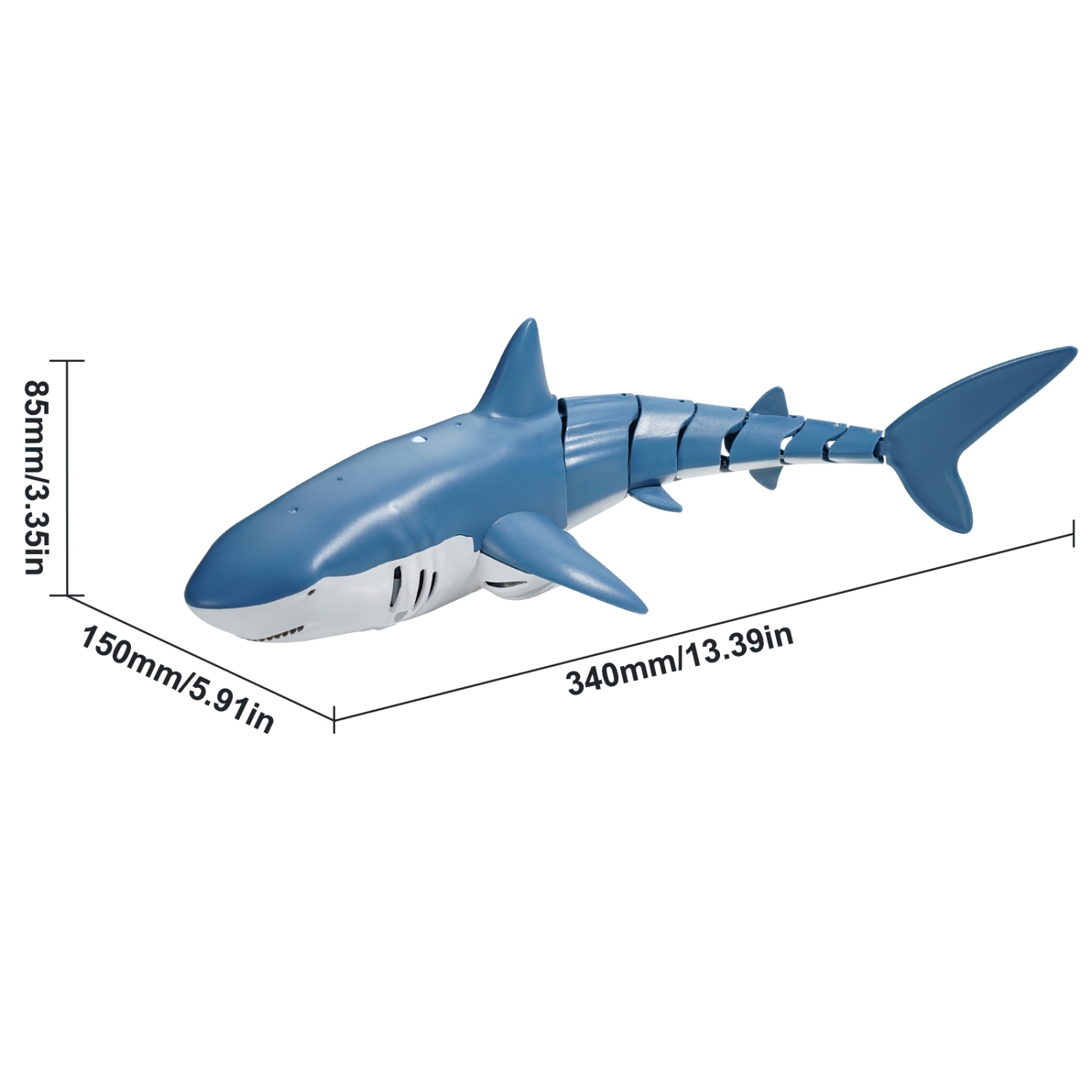 Requin télécommandé VEVOR, bateau téléguidé Shark haute simulation pour piscine de 2,4&nbsp;GHz, poisson-requin électrique téléguidé avec 2 piles,