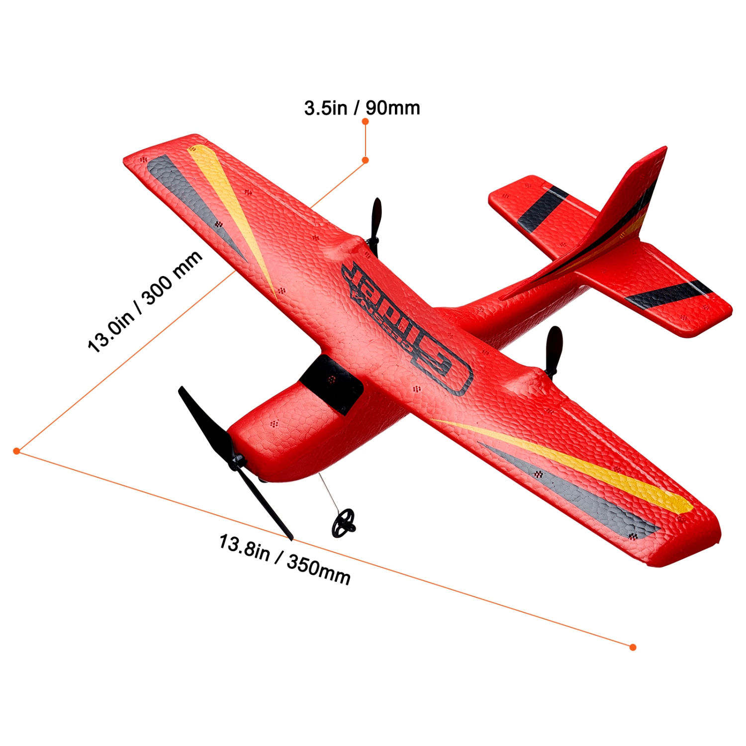 VEVOR RC Plane, 2.4GHZ 2 Channel Remote Control Airplane with 6-Axis Gyro Stabilizer, Ready to Fly Aircraft Plane Toys with 2 Batteries, for Adults