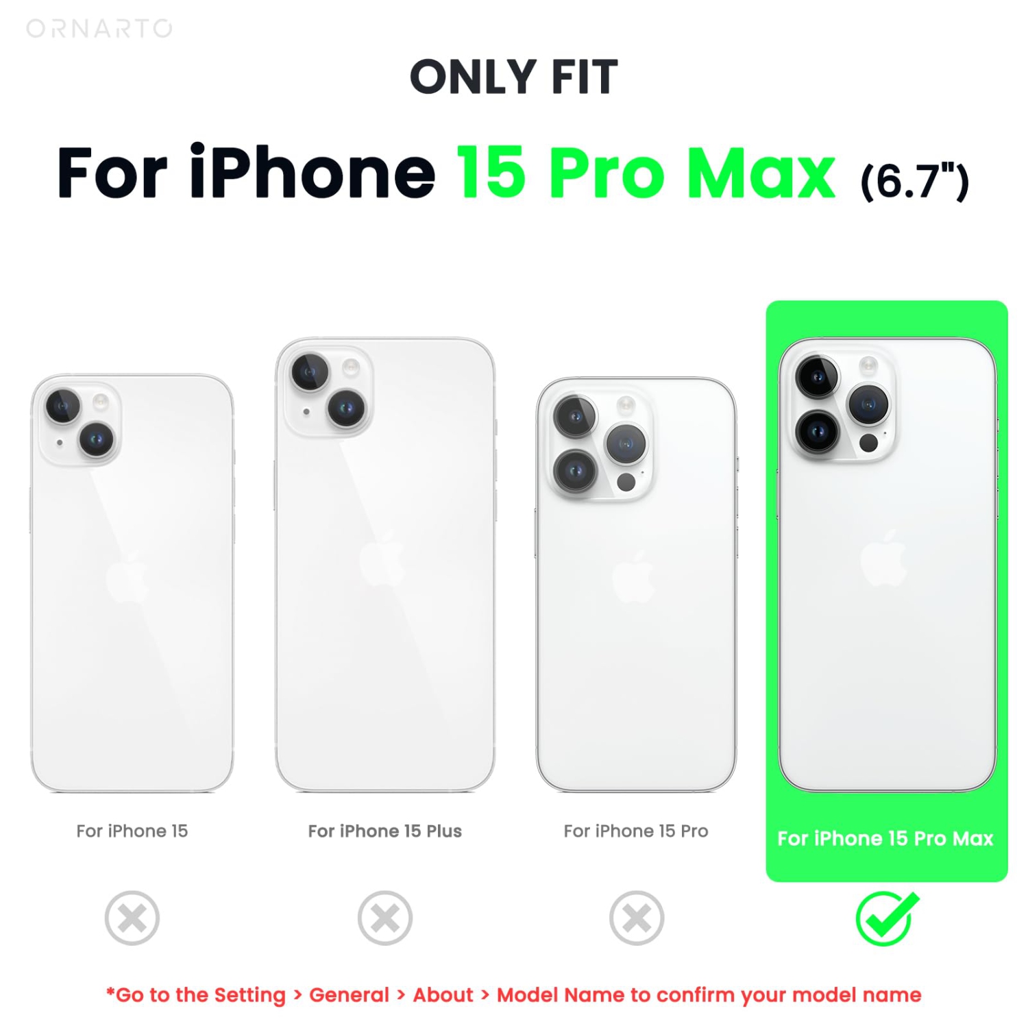 Ornarto Vortuxe conçu pour iPhone 15 Pro Max, [compatible avec MagSafe/protection de qualité militaire contre les chutes], iPhone 15 Pro Max en