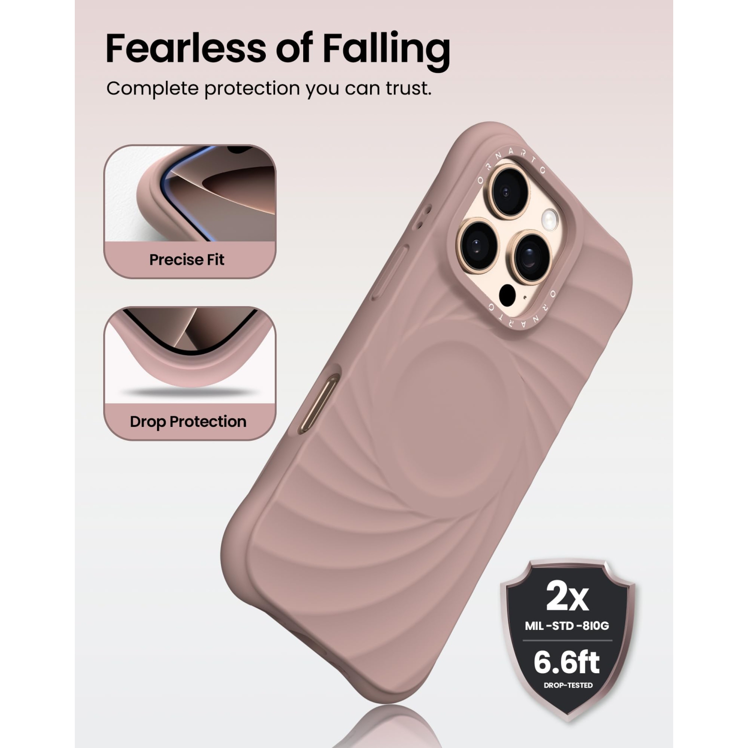 ORNARTO Vortuxe for iPhone 16 Pro Max Case 6.9", [Compatible with MagSafe/Military-Grade Drop Protection], Shockproof Liquid Silicone Phone Case for