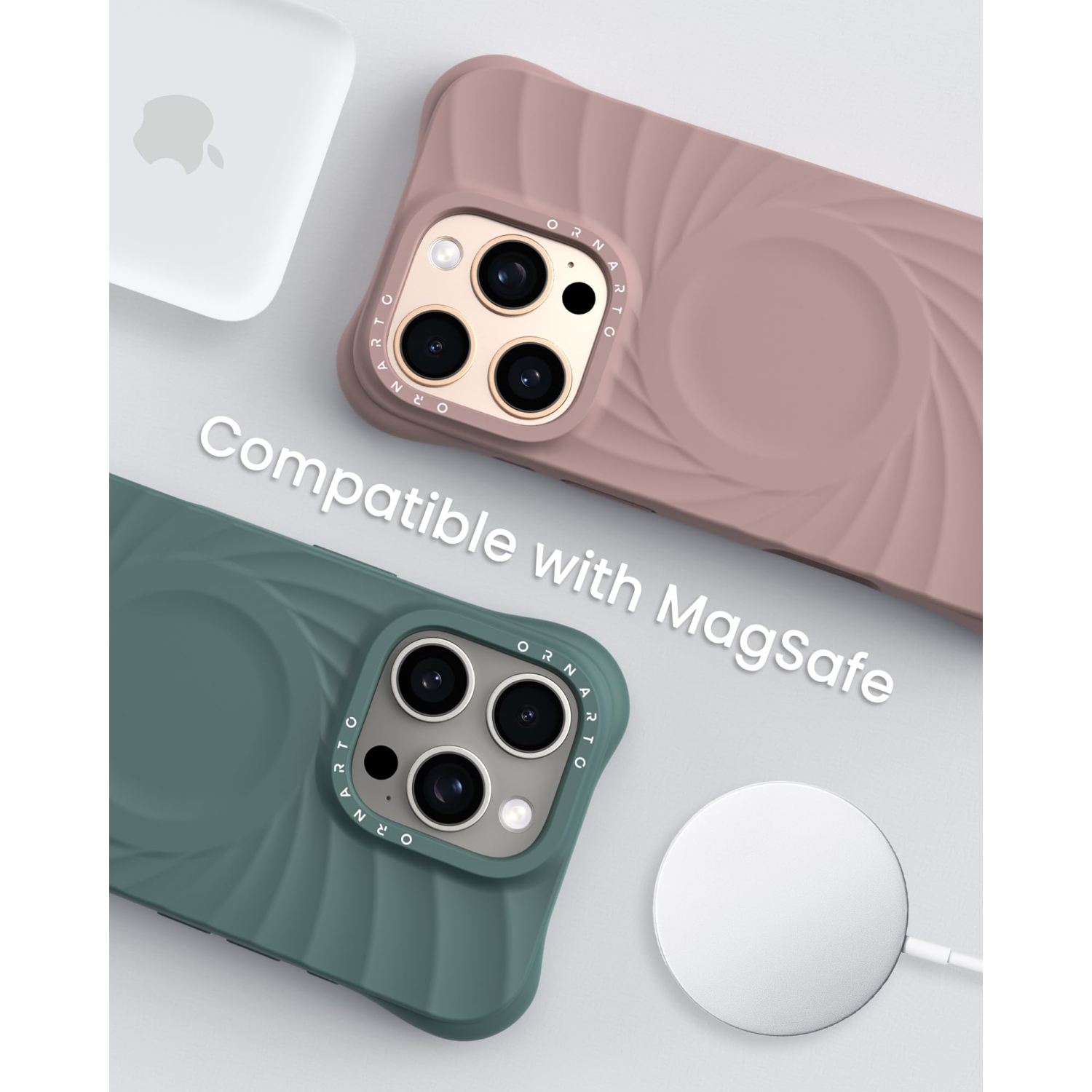 ORNARTO Vortuxe for iPhone 16 Pro Max Case 6.9", [Compatible with MagSafe/Military-Grade Drop Protection], Shockproof Liquid Silicone Phone Case for