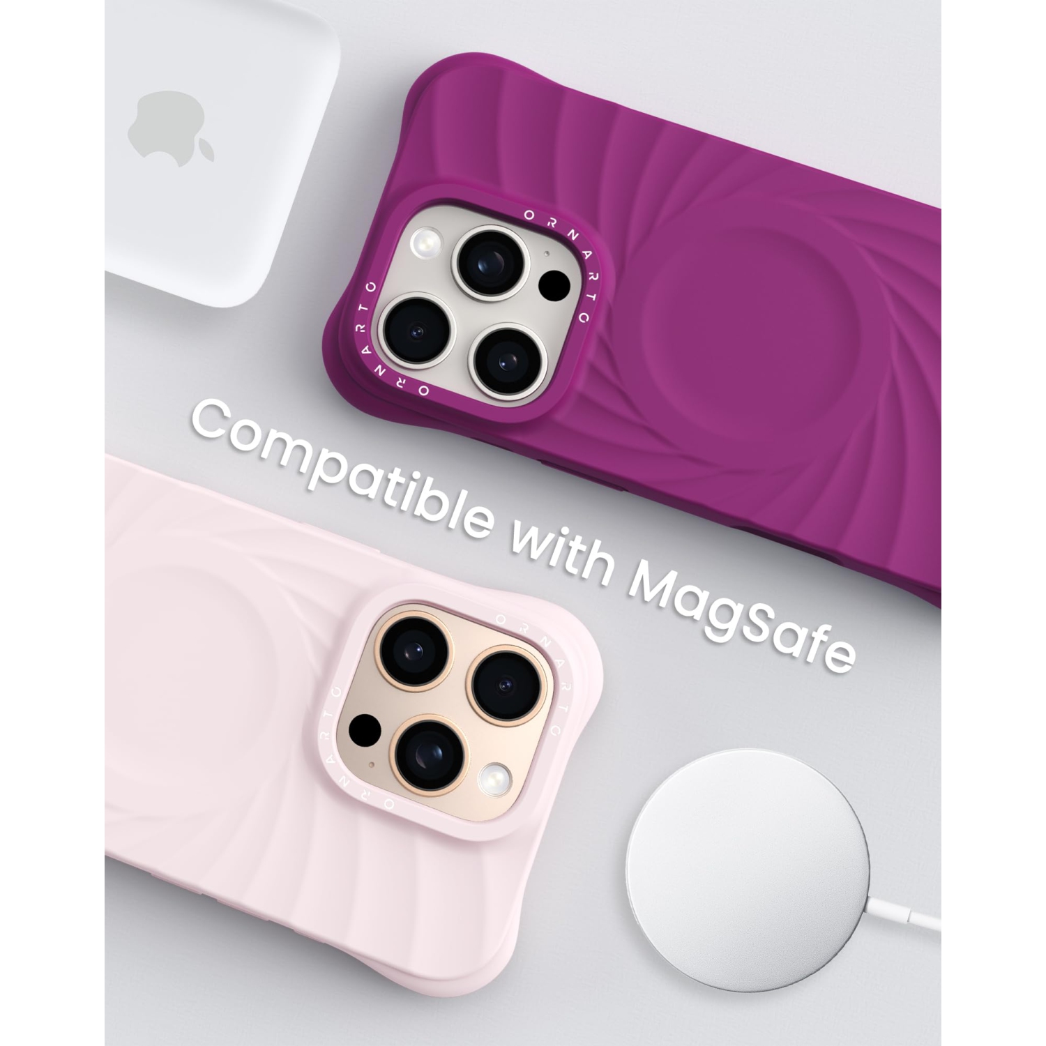 OrnARTO Vortuxe pour iPhone 16 Pro Max de 6,9&nbsp;po, [compatible avec MagSafe/protection de qualité militaire contre les chutes], étui en silicone