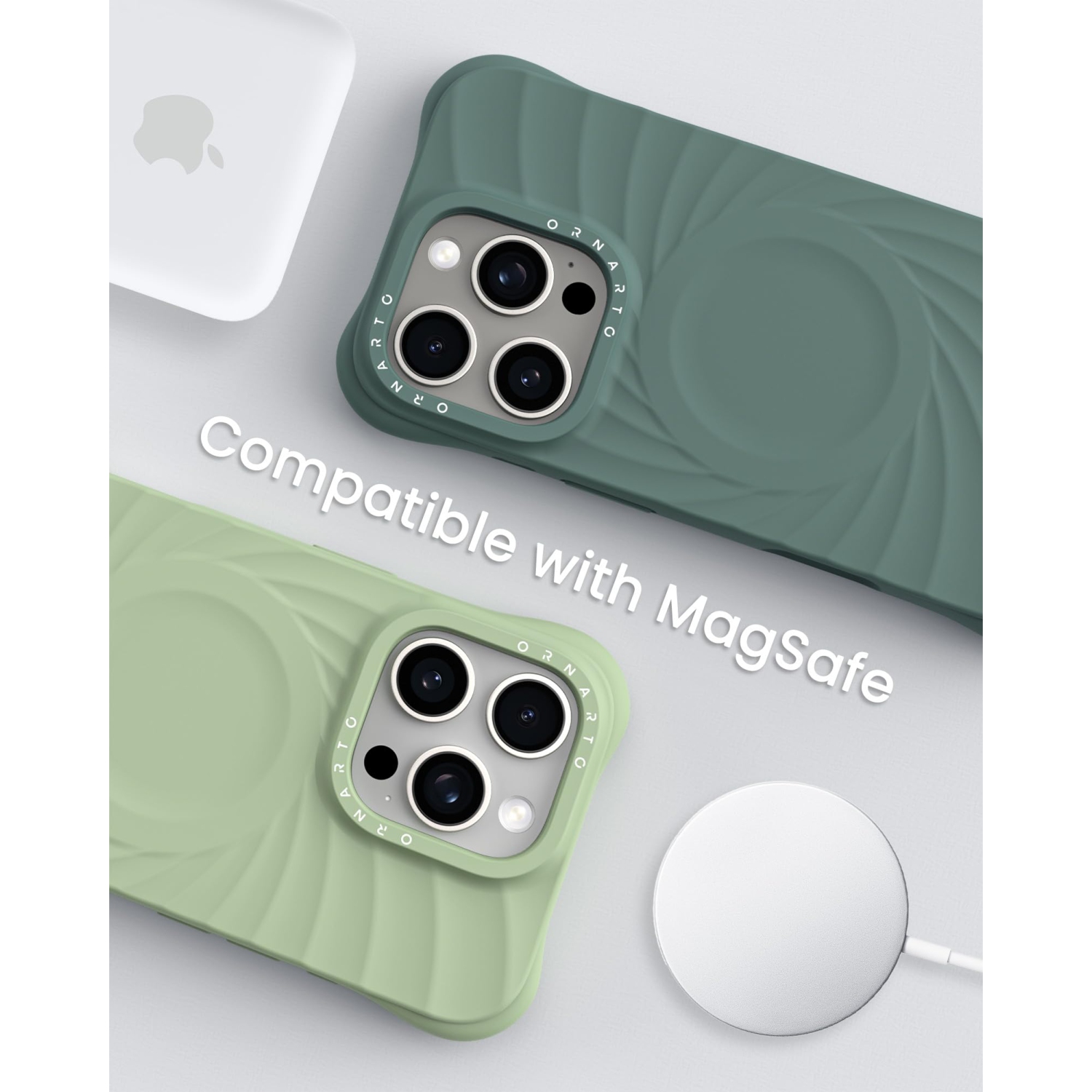 OrnARTO Vortuxe pour iPhone 16 Pro Max de 6,9&nbsp;po, [compatible avec MagSafe/protection de qualité militaire contre les chutes], étui en silicone