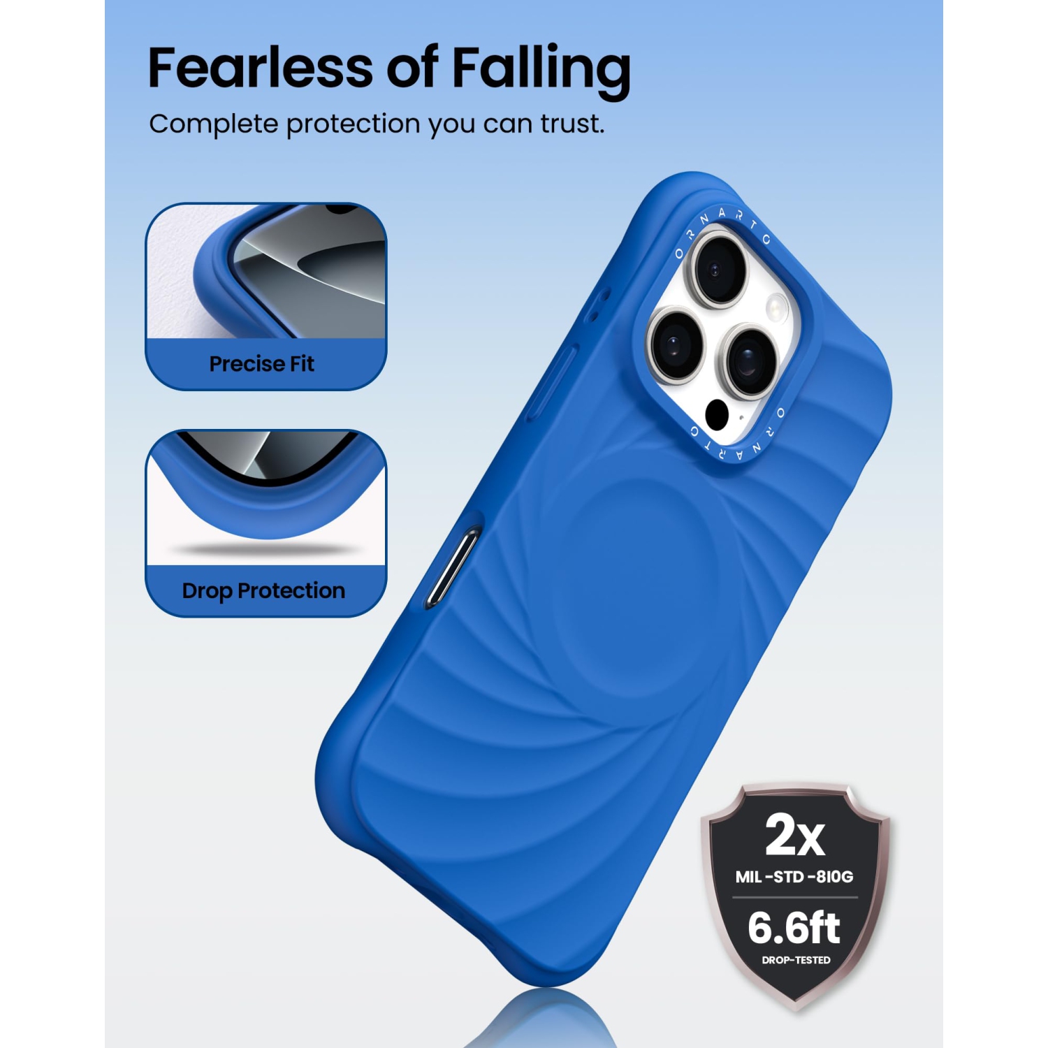 OrnARTO Vortuxe pour iPhone 16 Pro Max de 6,9&nbsp;po, [compatible avec MagSafe/protection de qualité militaire contre les chutes], étui en silicone