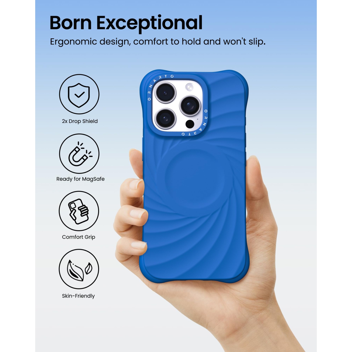 OrnARTO Vortuxe pour iPhone 16 Pro Max de 6,9&nbsp;po, [compatible avec MagSafe/protection de qualité militaire contre les chutes], étui en silicone