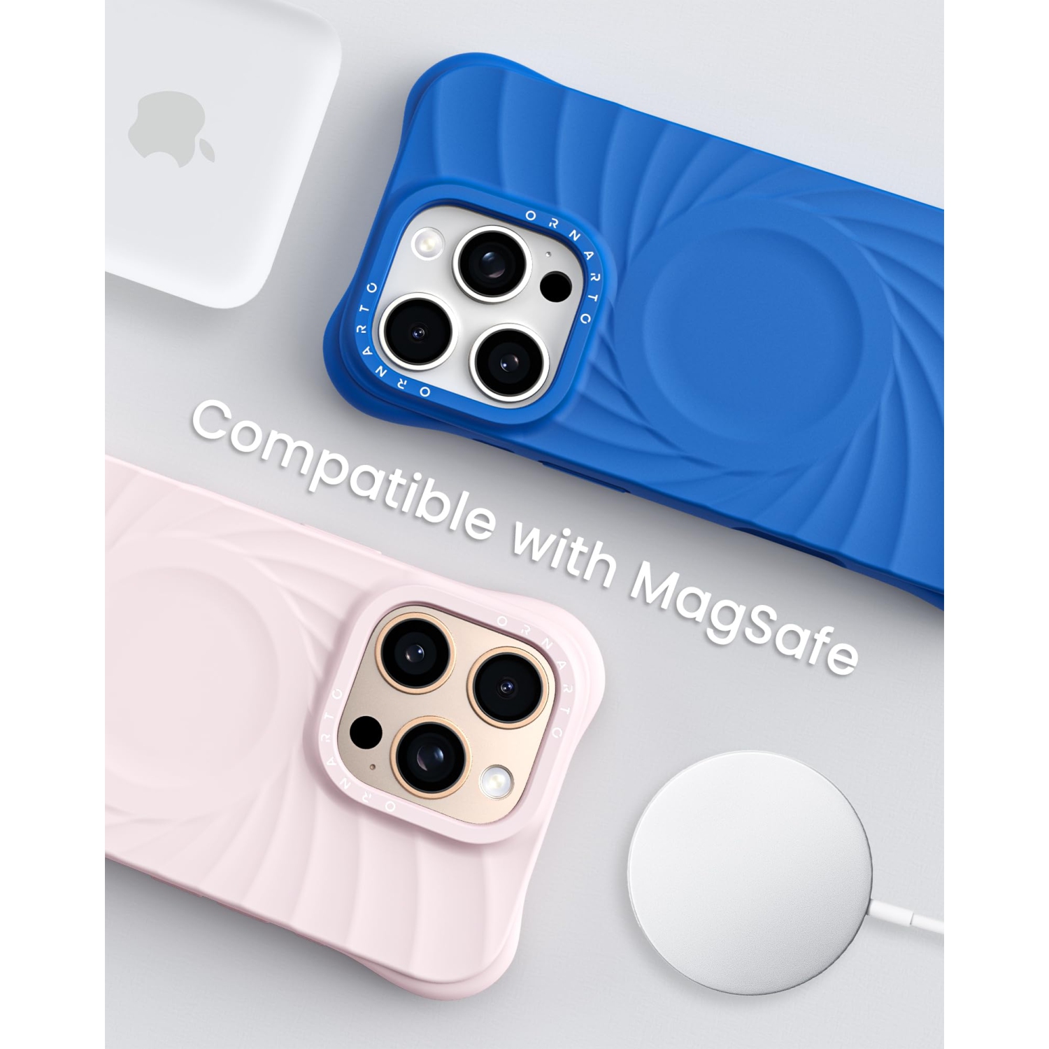 OrnARTO Vortuxe pour iPhone 16 Pro Max de 6,9&nbsp;po, [compatible avec MagSafe/protection de qualité militaire contre les chutes], étui en silicone