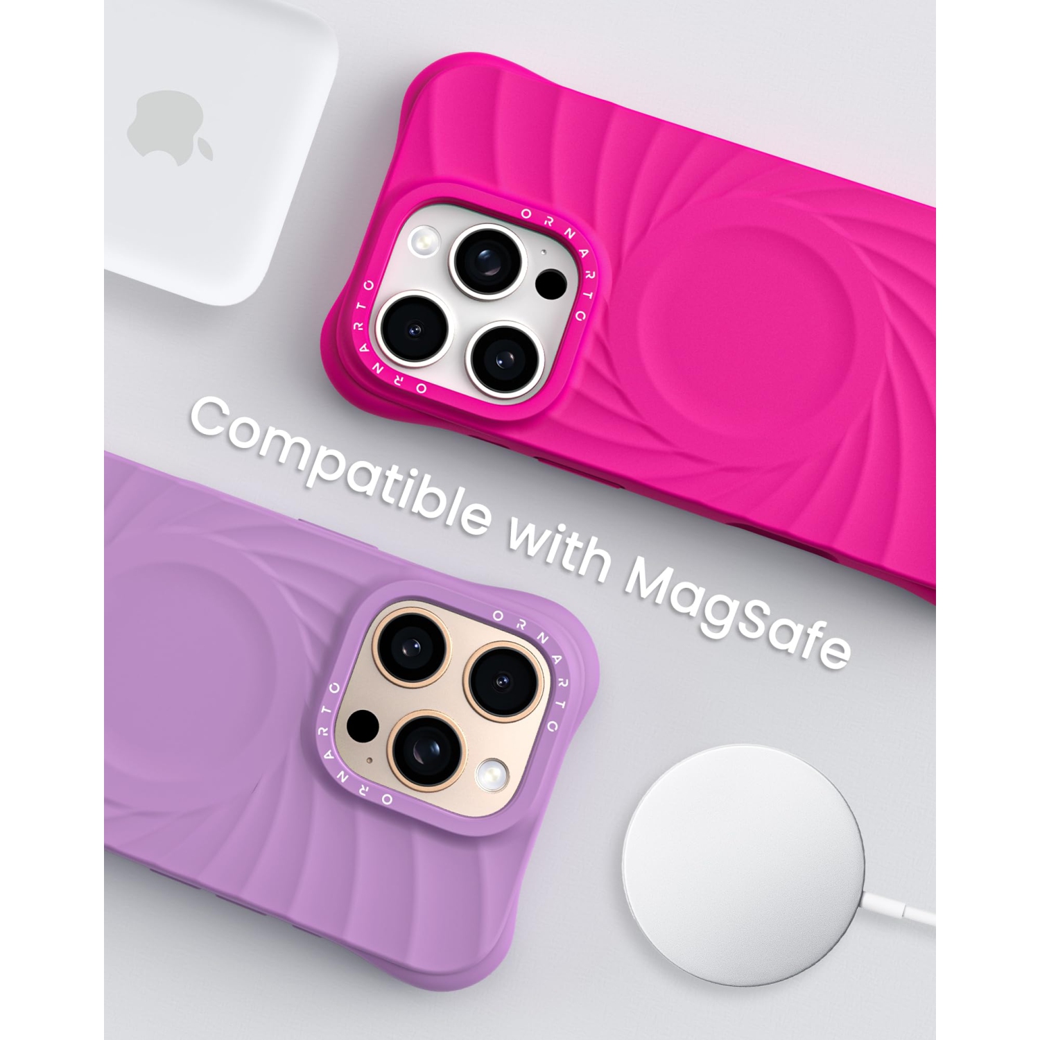 OrnARTO Vortuxe pour iPhone 16 Pro Max de 6,9&nbsp;po, [compatible avec MagSafe/protection de qualité militaire contre les chutes], étui en silicone