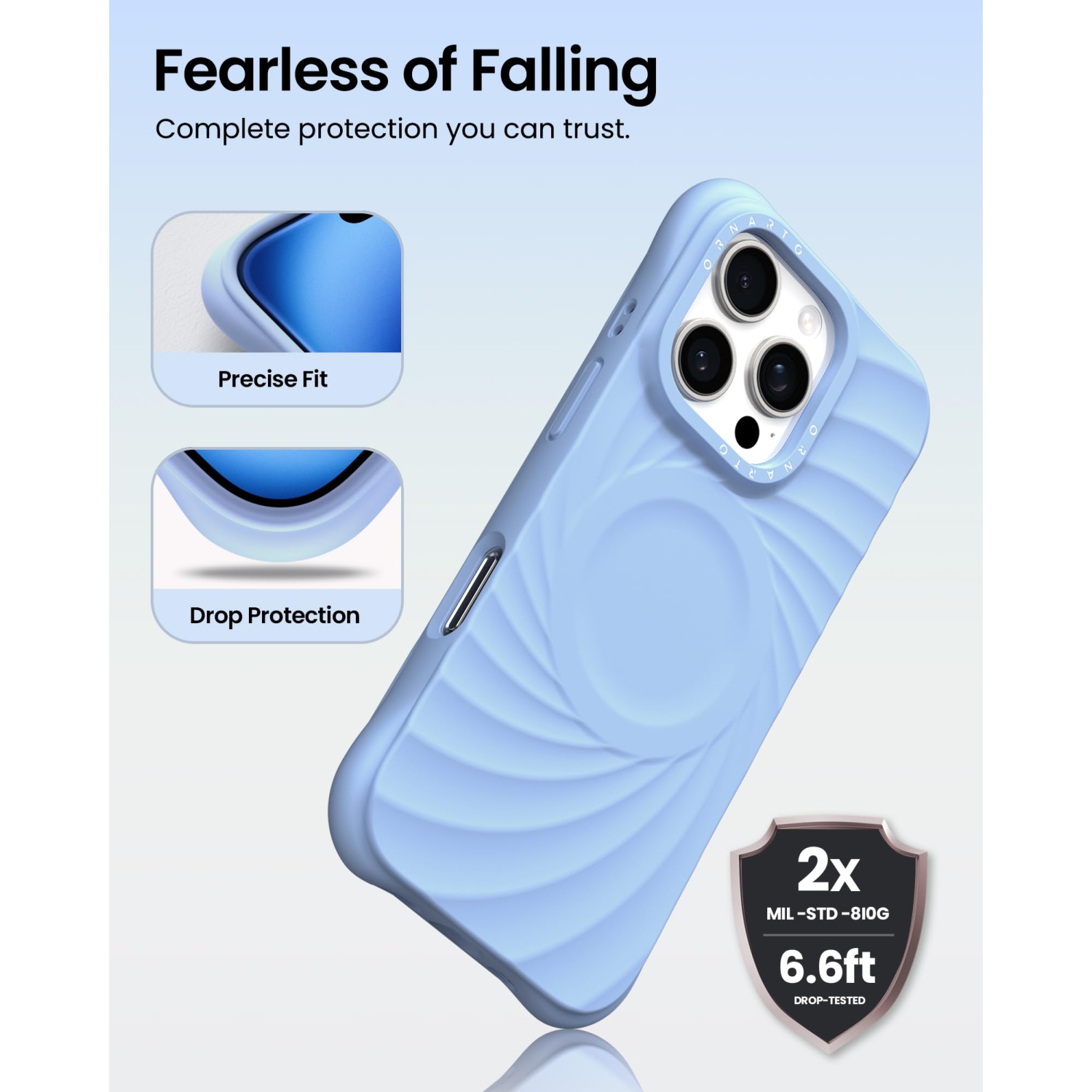 OrnARTO Vortuxe pour iPhone 16 Pro Max de 6,9&nbsp;po, [compatible avec MagSafe/protection de qualité militaire contre les chutes], étui en silicone