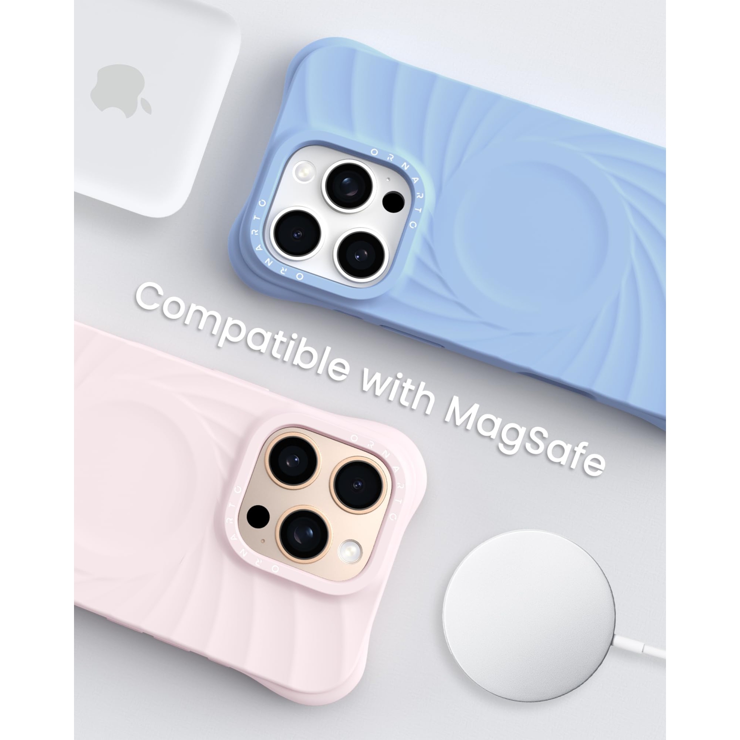 OrnARTO Vortuxe pour iPhone 16 Pro Max de 6,9&nbsp;po, [compatible avec MagSafe/protection de qualité militaire contre les chutes], étui en silicone