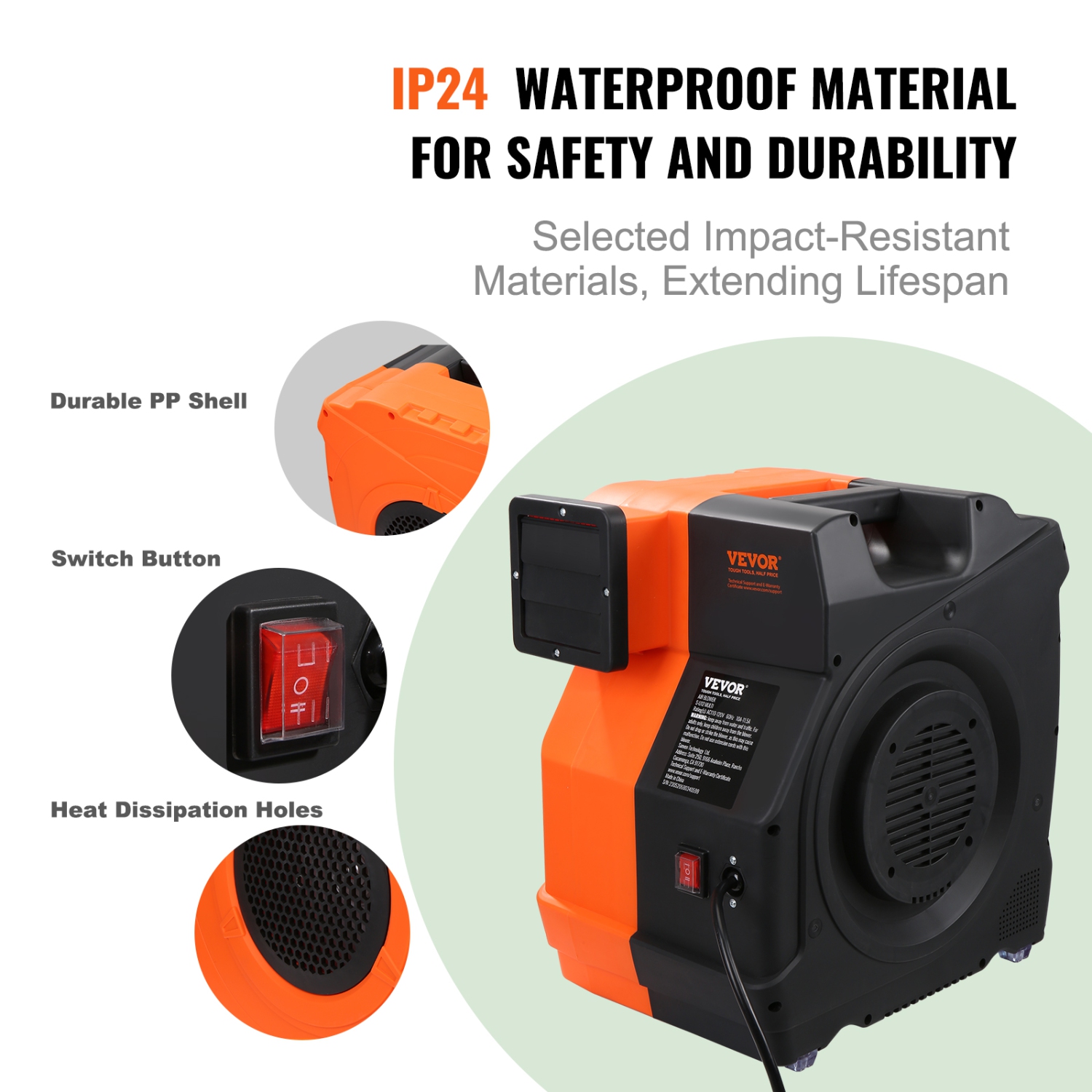 VEVOR 1500W Inflatable Blower, 2 & 2.1 HP Bounce House Blower, Pump Commercial Air Blower for Inflatables, 3100 RPM Bouncy Castle Electric Fan,