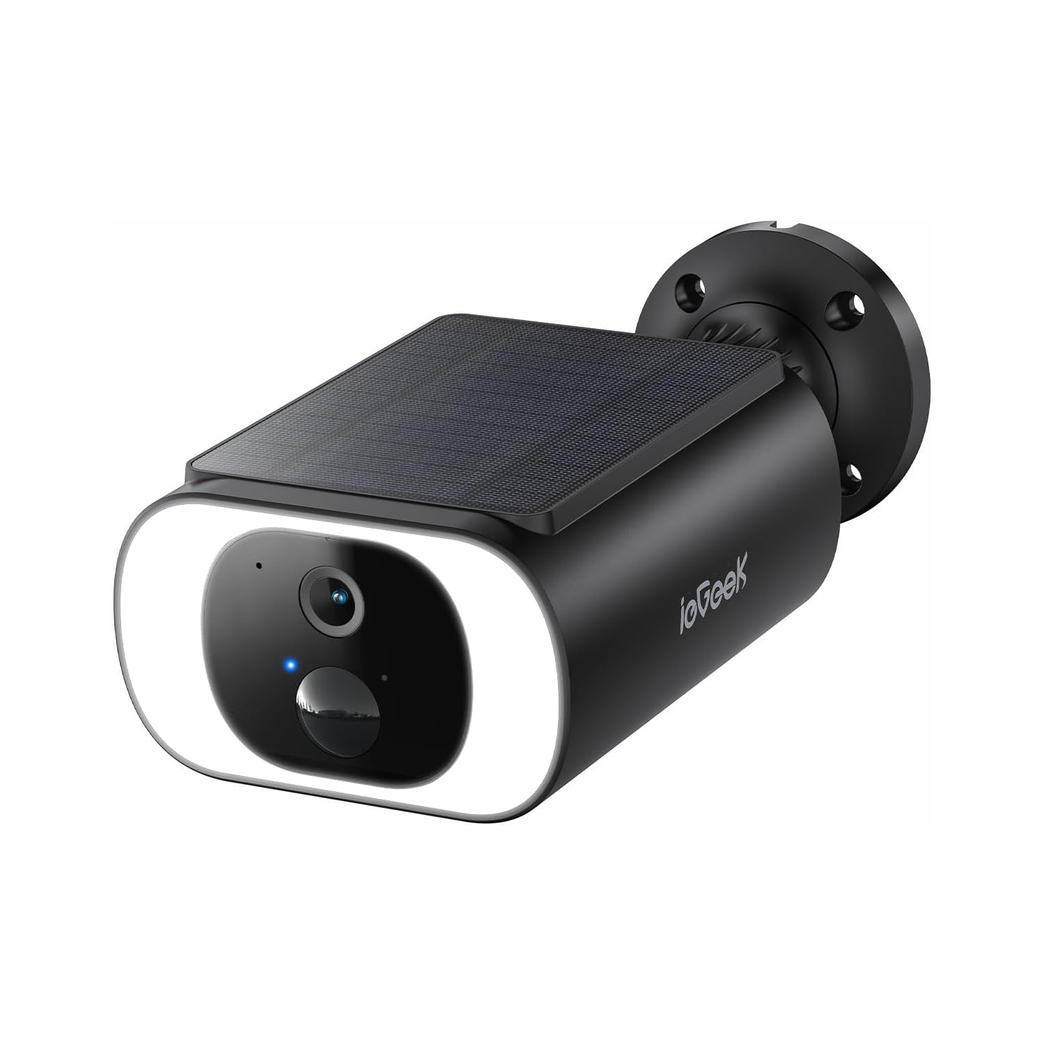 IeGeek – Caméras de sécurité solaires sans fil extérieures, caméra de surveillance extérieure 2K à batterie Wi-Fi, communication à 2 voies, travail