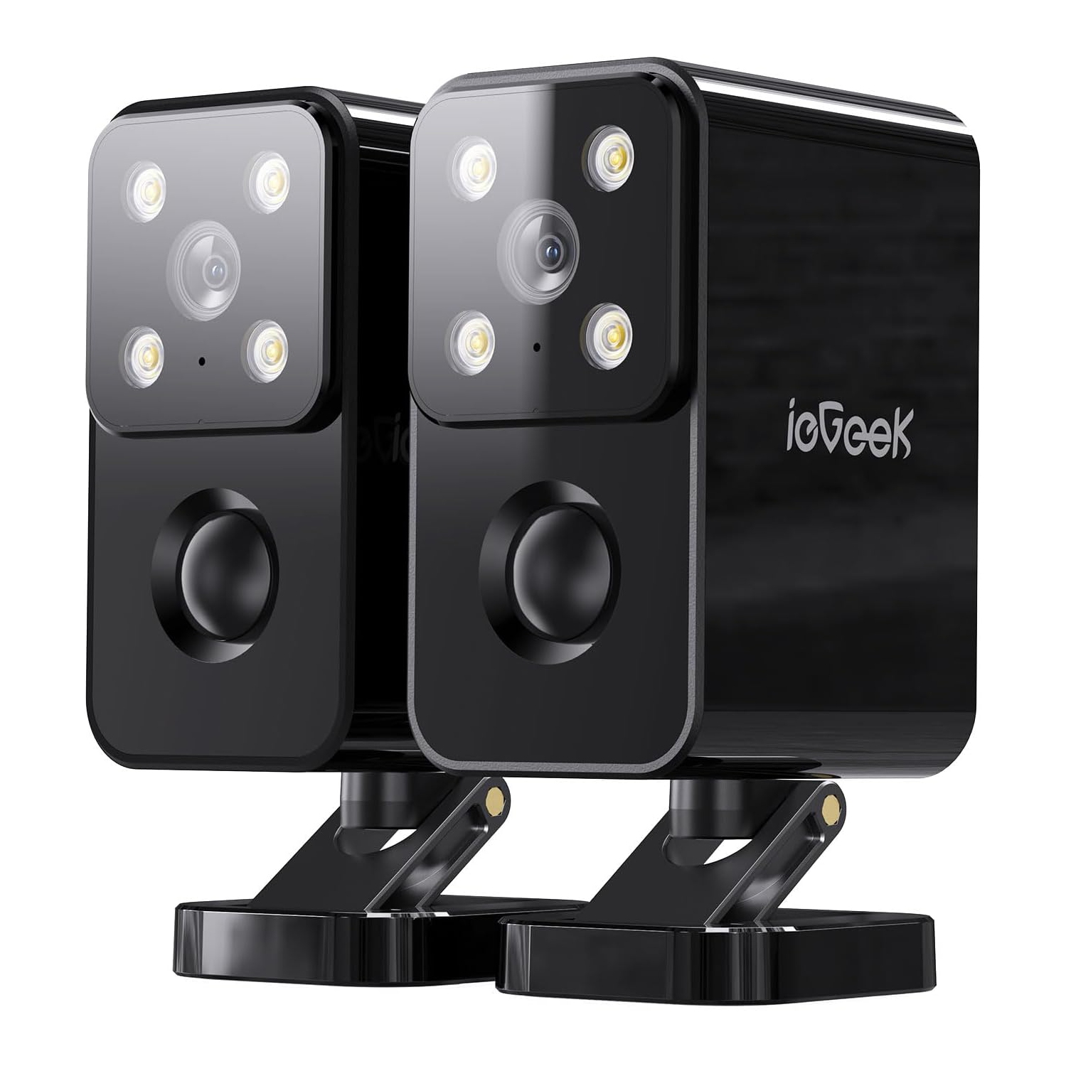 Caméras de sécurité sans fil extérieures, maison Caméras de sécurité Wi-Fi panoramiques à 180° alimenté par batterie et vision nocturne 2K en