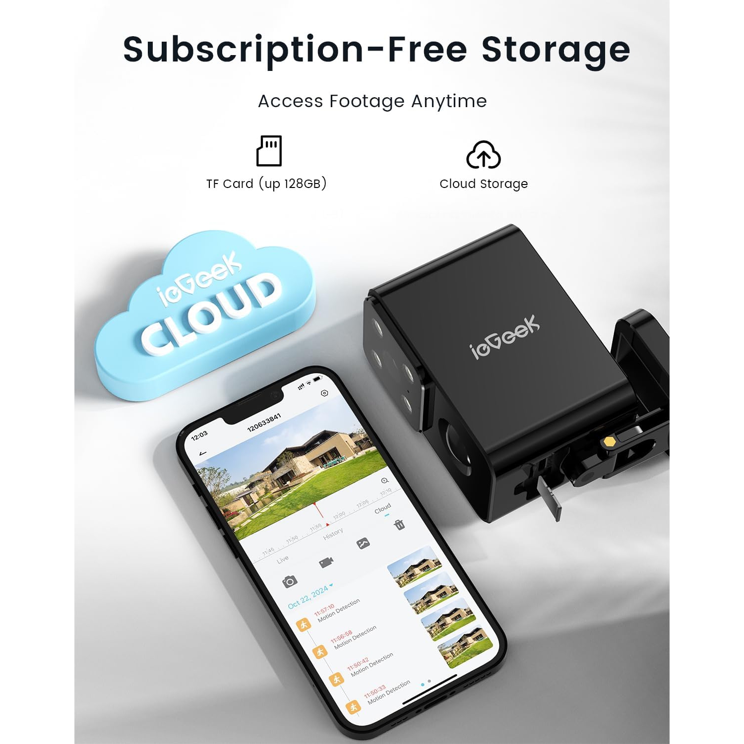 Caméras de sécurité sans fil extérieures, maison Caméras de sécurité Wi-Fi panoramiques à 180° alimenté par batterie et vision nocturne 2K en