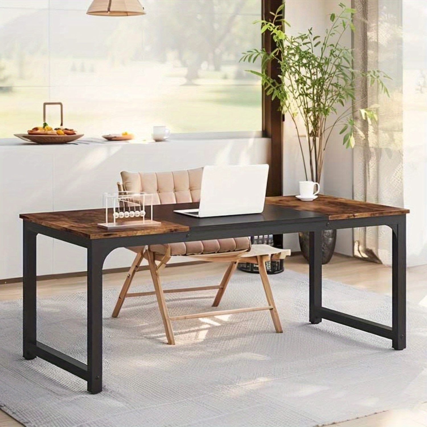 Lantine – Bureau de direction et table de salle à manger de 63 pi, mobilier de travail simple moderne pour bureau à domicile, table de cuisine