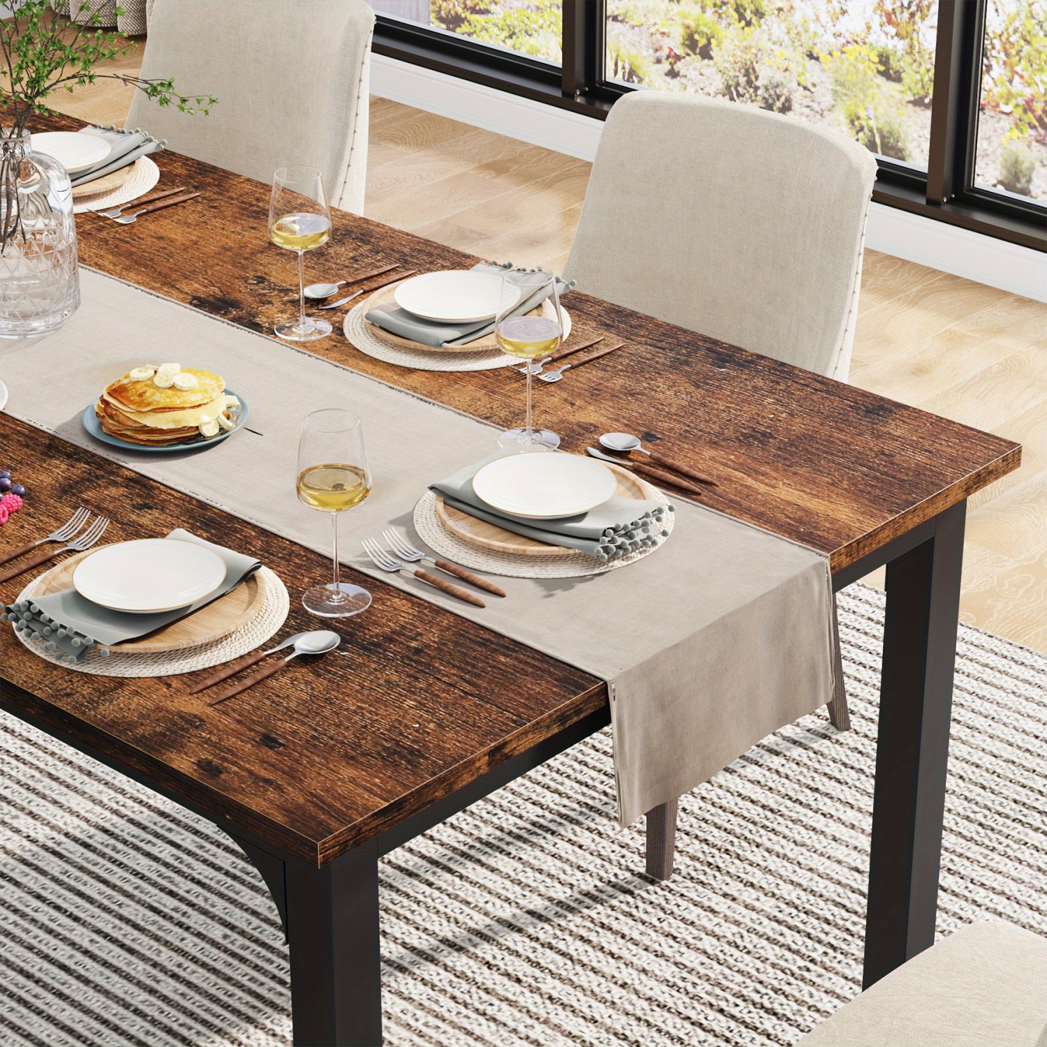 Lantine – Bureau de direction et table de salle à manger de 63 pi, mobilier de travail simple moderne pour bureau à domicile, table de cuisine