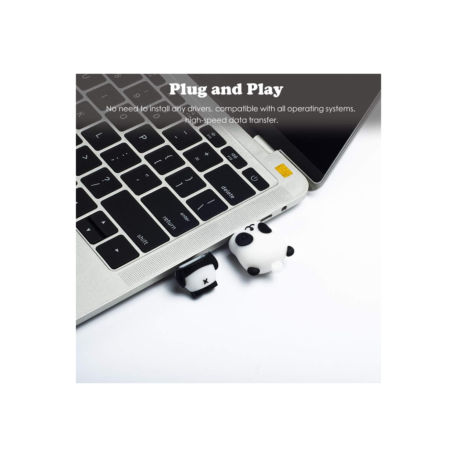 Clé USB Funny Panda - Légère et portative, 128&nbsp;Go grande capacité, compatible avec les systèmes Windows/Mac/Linux, adaptée à l'école, au bureau