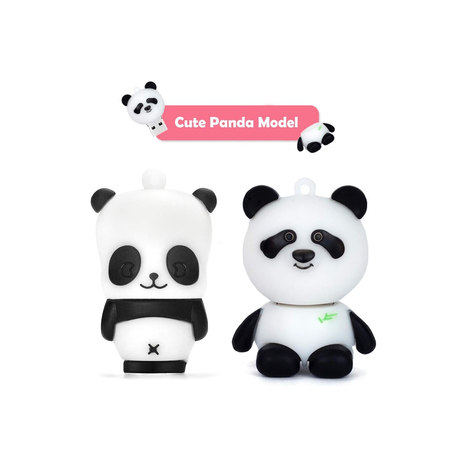 Clé USB Funny Panda - Légère et portative, 128&nbsp;Go grande capacité, compatible avec les systèmes Windows/Mac/Linux, adaptée à l'école, au bureau
