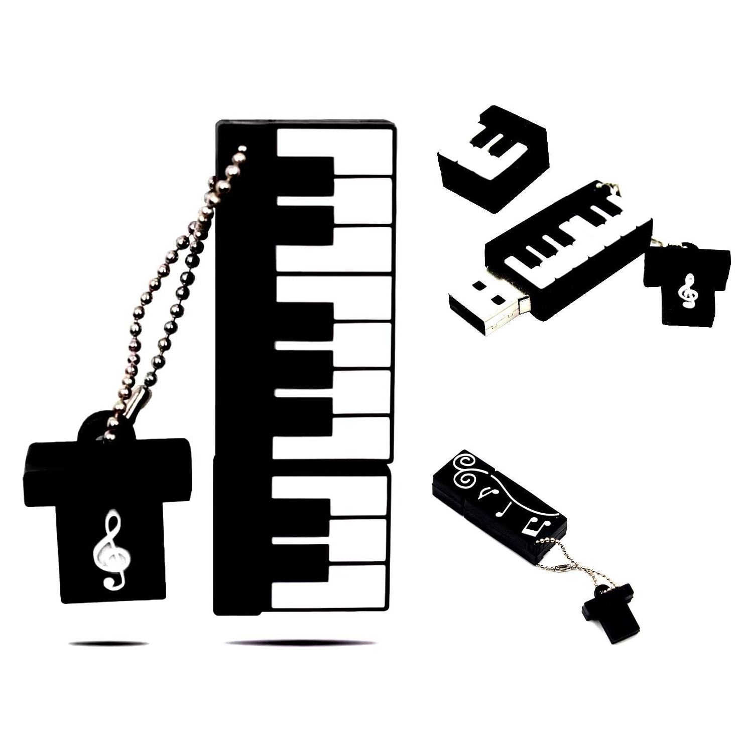 Clé USB 2,0 universelle pour instrument de notes de musique de dessin animé - prête à l'emploi, aucune installation requise, grande compatibilité -