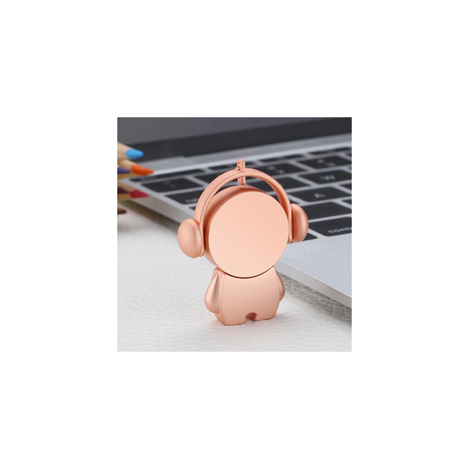 Car music USB flash drive 256G Computer USB flash drive gift Creative cute cartoon metal keychain design Small body and large capacity