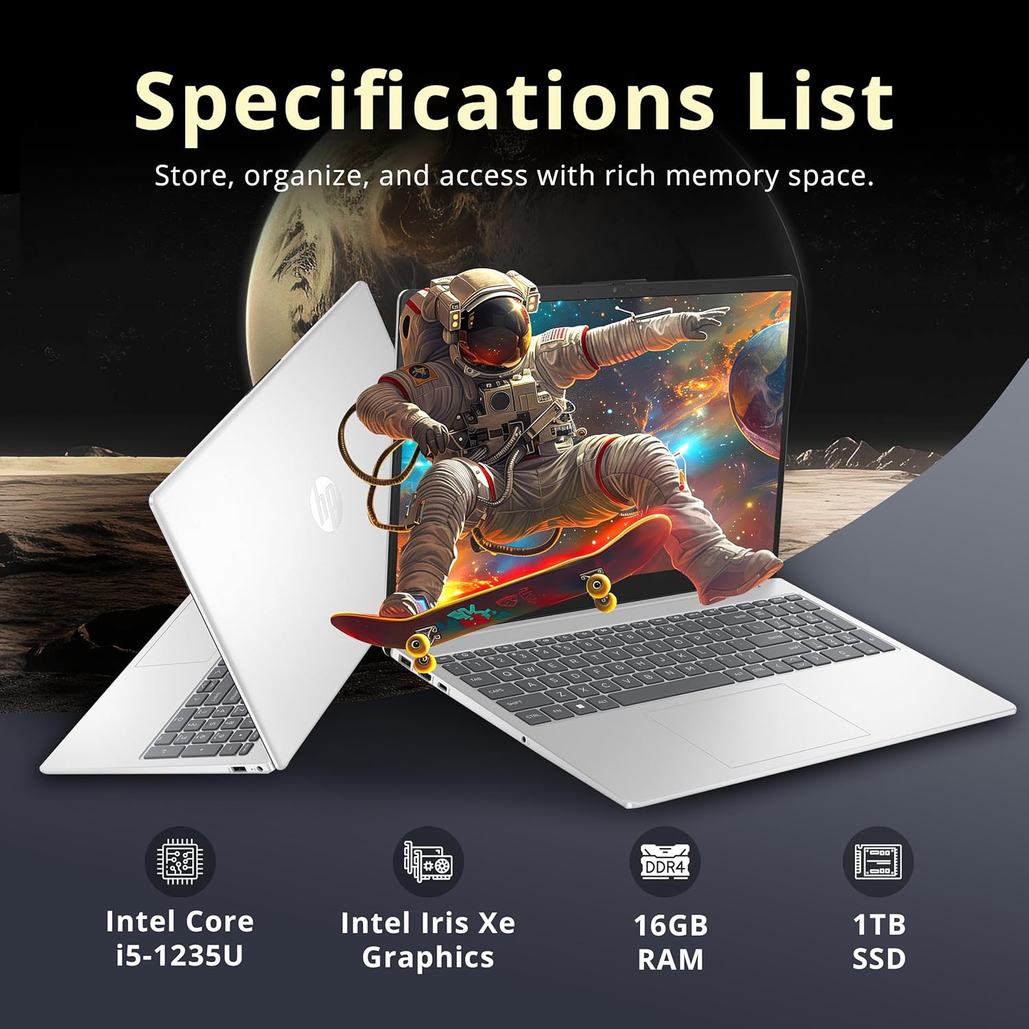 Open Box - HP Pavilion 15.6" HD Touchscreen Laptop, Intel i5-1235U, 1TB PCIe SSD, 16GB DDR4 RAM, Intel Iris Xe Graphics, Full Size Keyboard, 720p