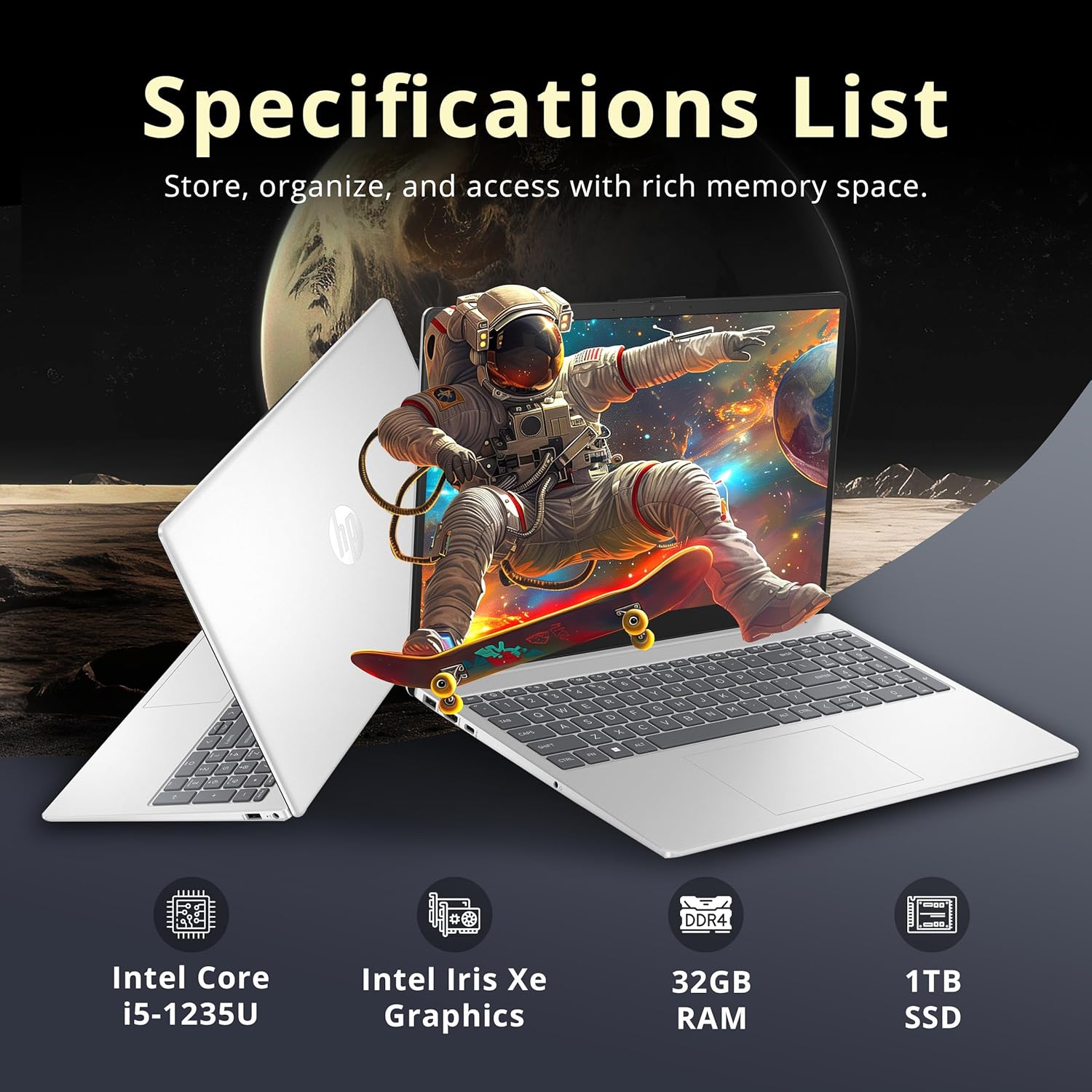 Open Box - HP Pavilion 15.6" HD Touchscreen Laptop, Intel i5-1235U, 1TB PCIe SSD, 32GB DDR4 RAM, Intel Iris Xe Graphics, Full Size Keyboard, 720p